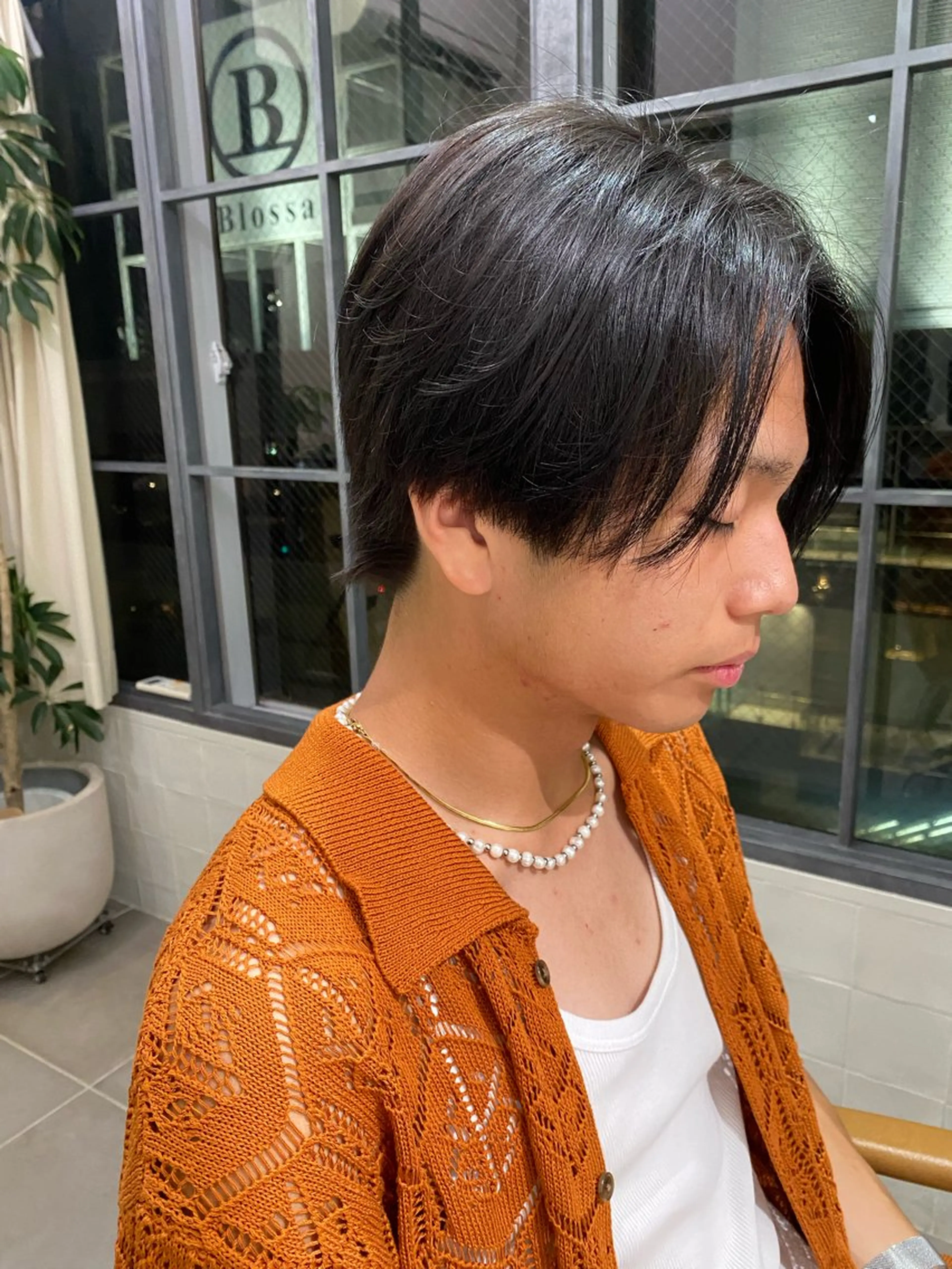 メンズ センターパート 田形清流のヘアスタイル