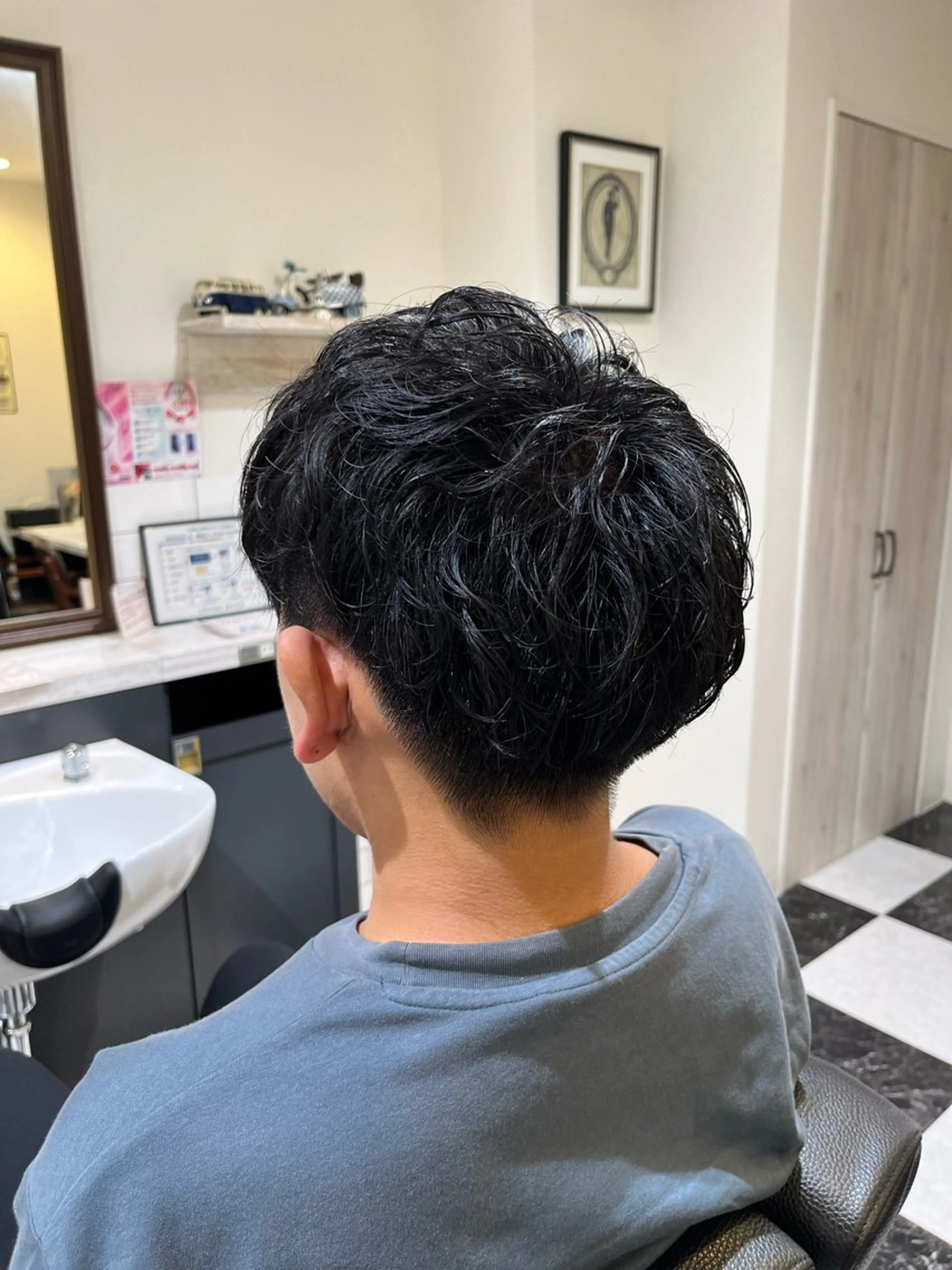 ミディアム パーマ ヘアアレンジ メンズ 似合わせカットパーマ 長峯丈士のヘアスタイル