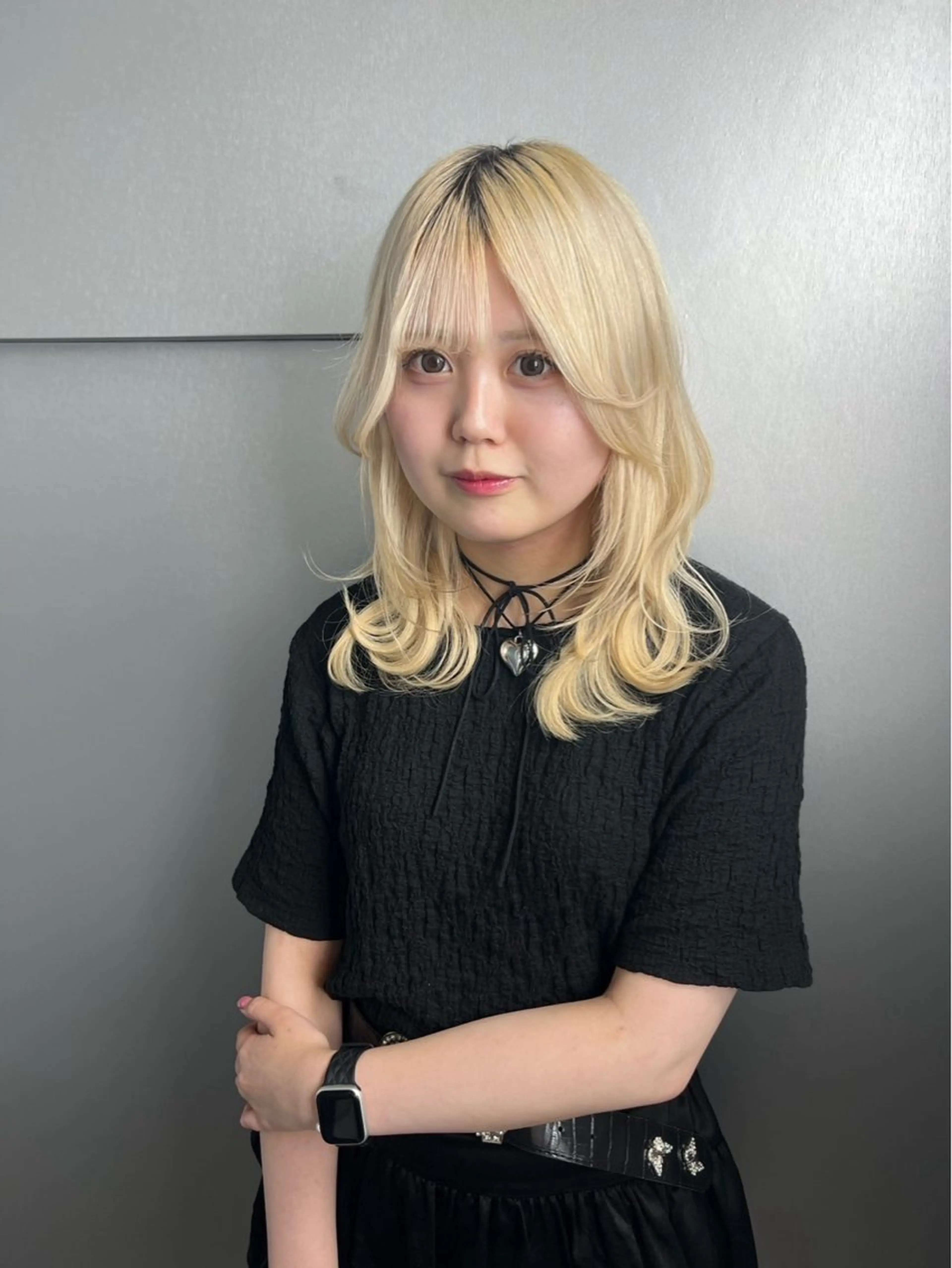 セミロング 韓国風ヘア レイヤーカット ヘアカラー トリートメント ヘアセット 韓国風艶カラー 🇰🇷🩶/REIのヘアスタイル