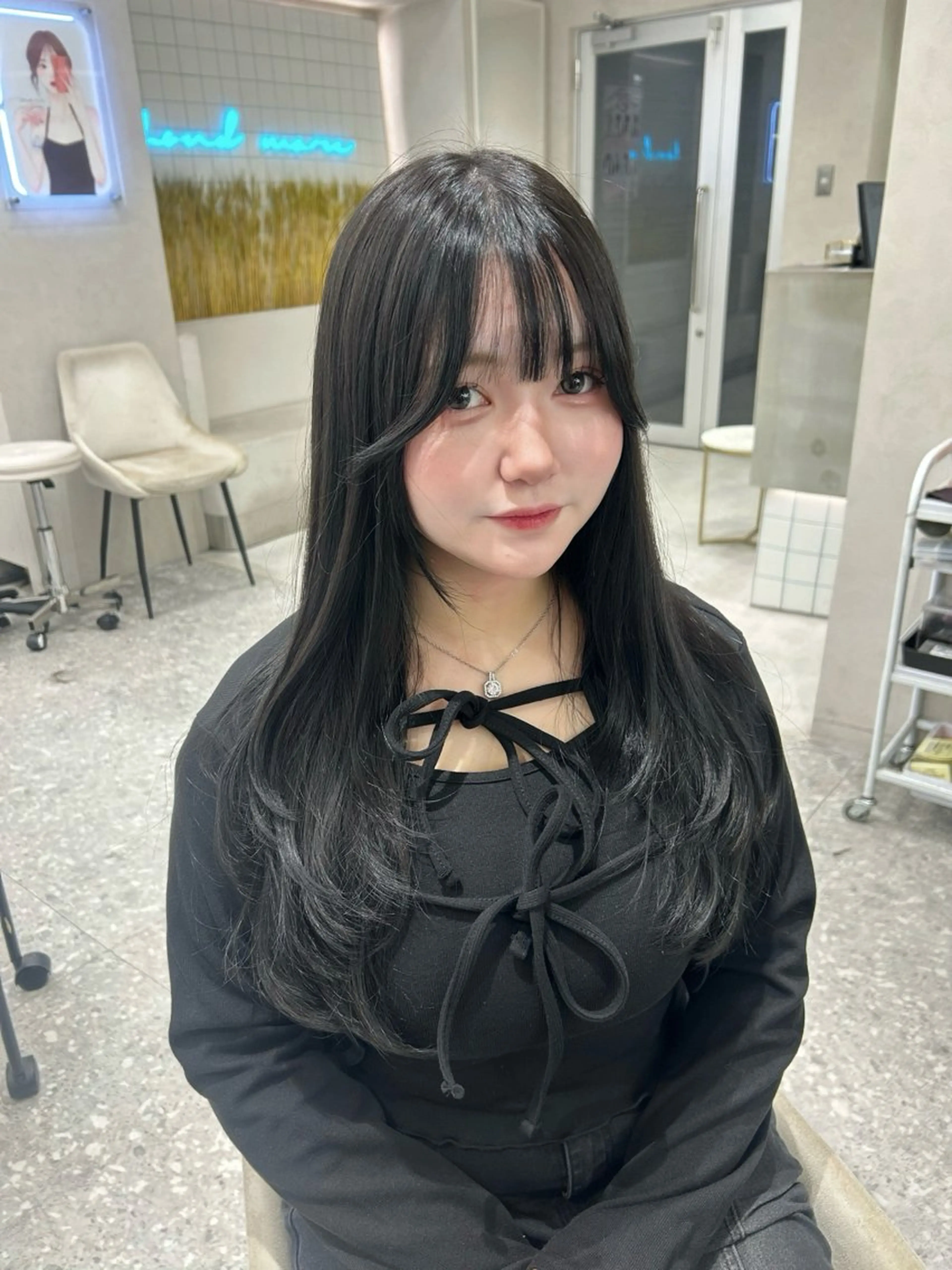 ロング カラー 韓国風ヘア レイヤーカット カット ヘアカラー あ い か 🎀 レイヤーカットのヘアスタイル