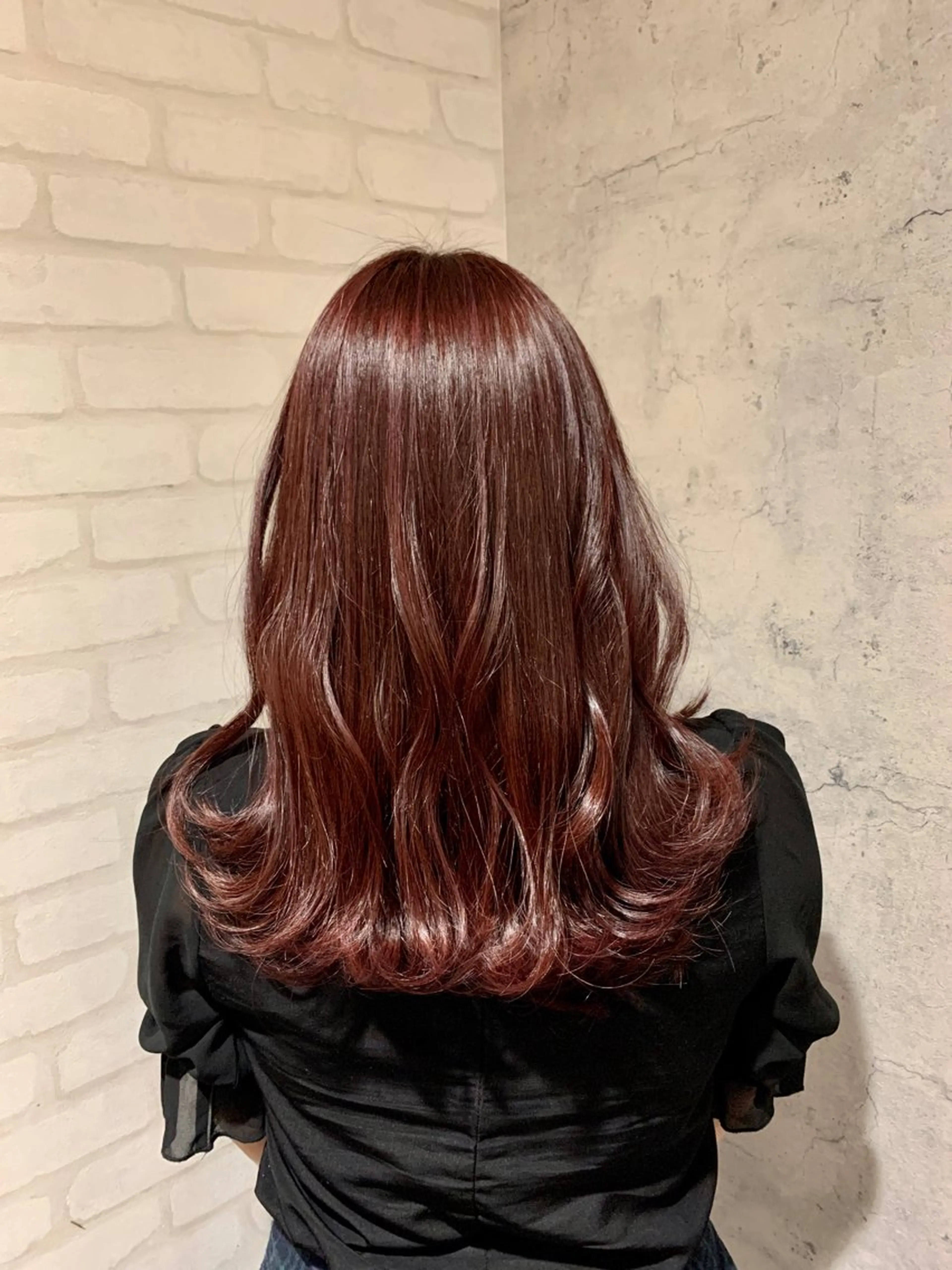 セミロング 中川歩　髪質改善 ツヤカラー【横浜】のヘアスタイル