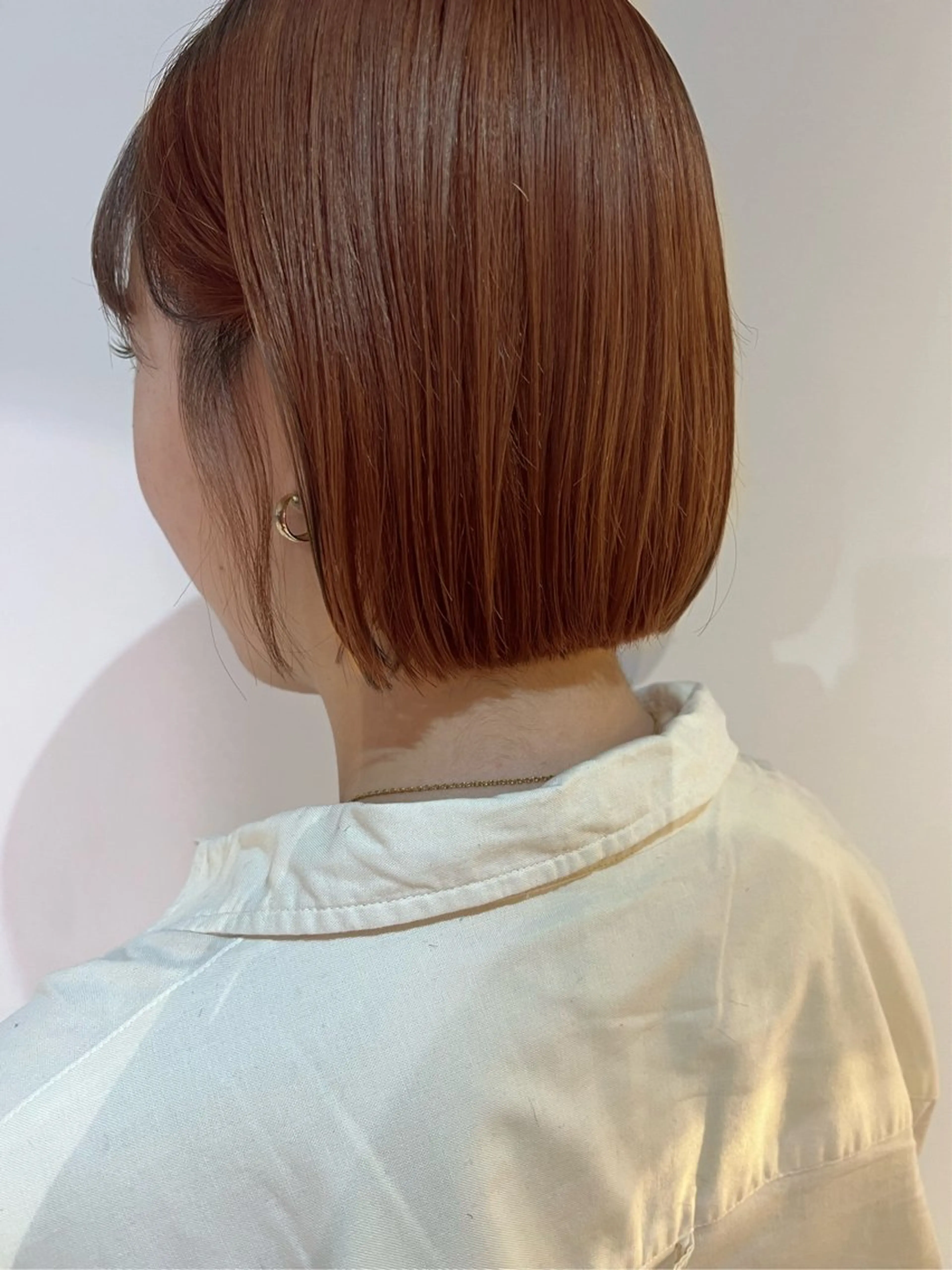 ショート カラー ブラウンカラー オレンジ ボブ カット ヘアカラー トリートメント ikeda shioriのヘアスタイル