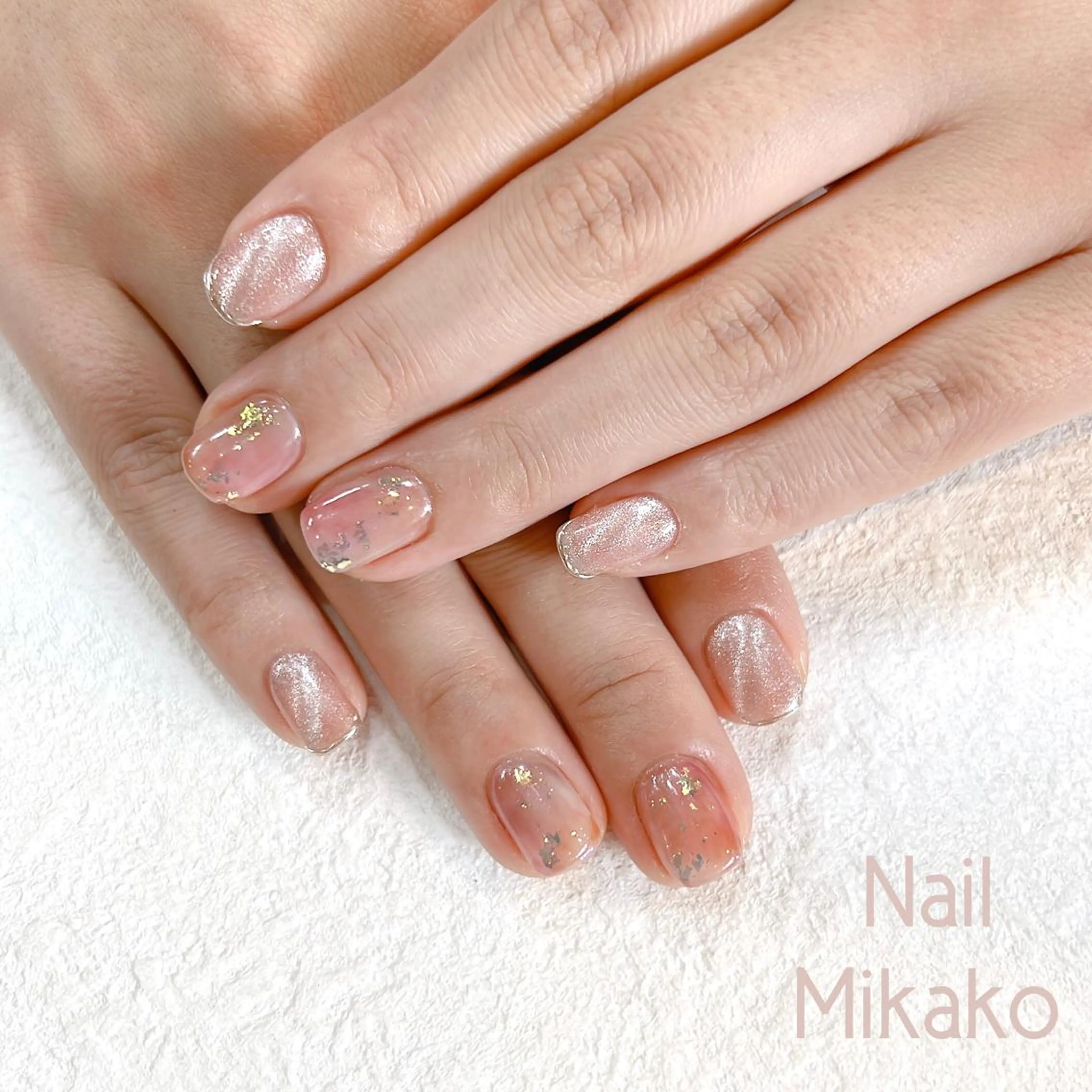 ネイル フレンチネイル ラメ(グリッター) マグネットネイル ミラーネイル ニュアンスネイル Nail_Mikako所属・Nail Mikakoのネイルデザイン