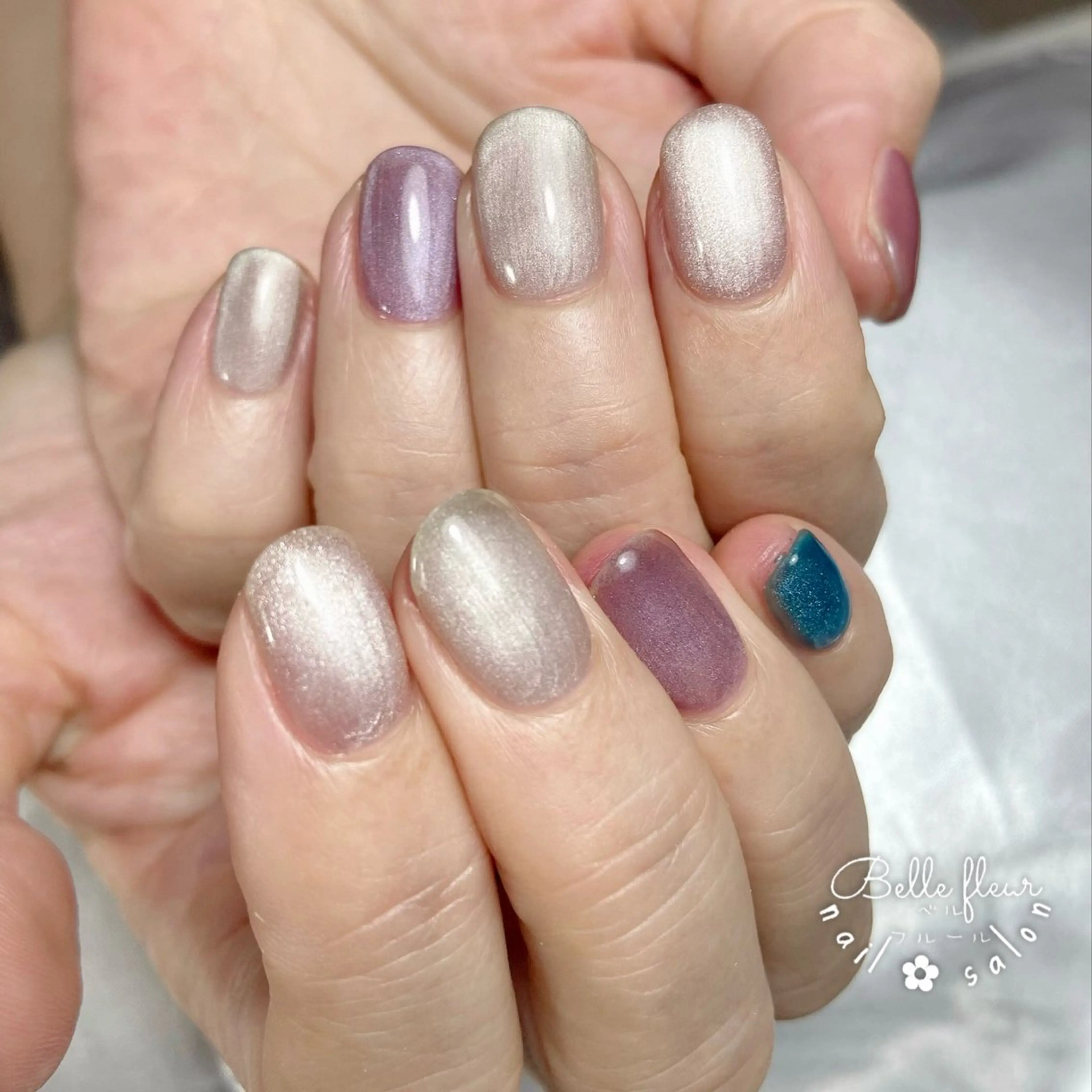 ネイル マグネットネイル ハンドネイル ﾈｲﾙｻﾛﾝ Bellefleurのネイルデザイン