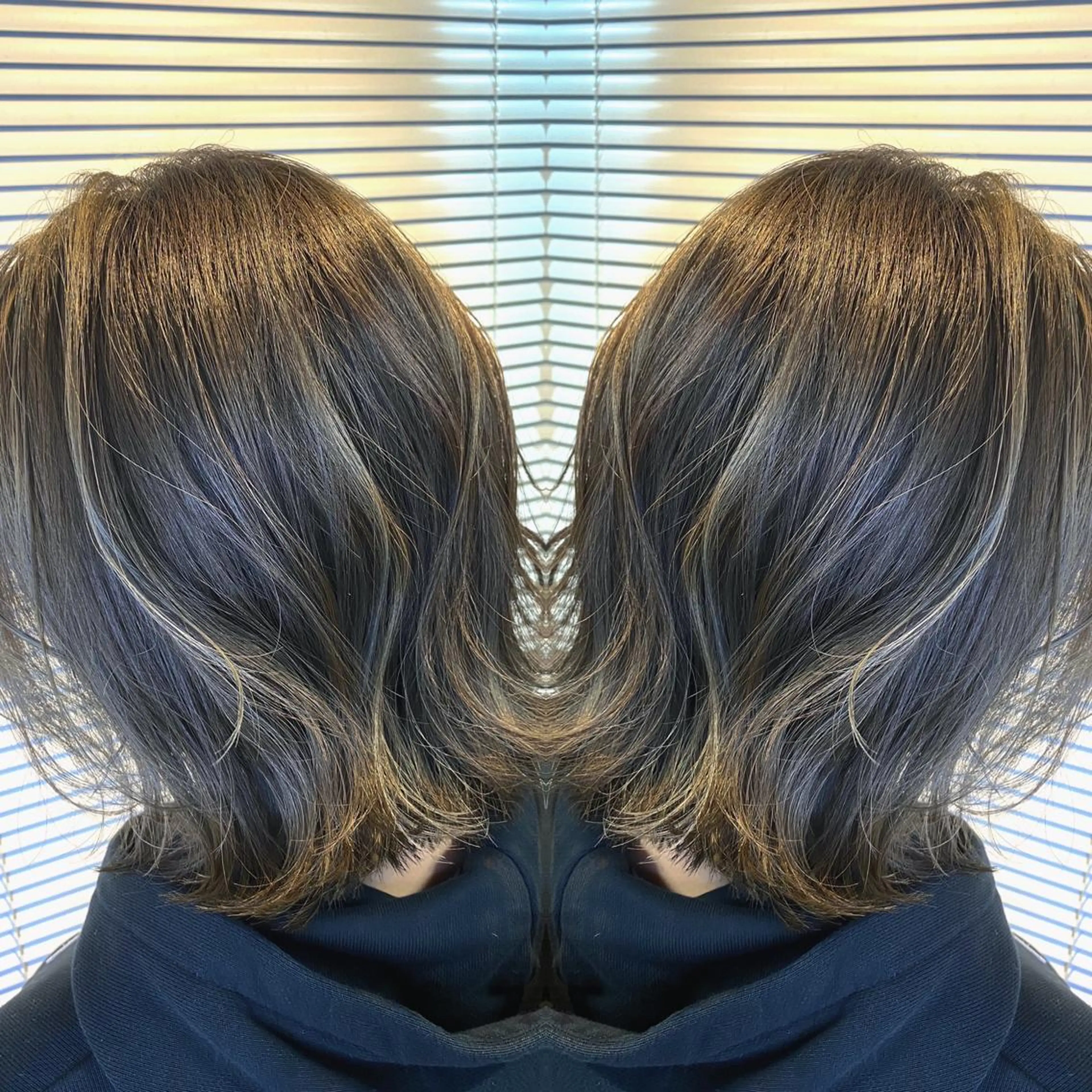 ミディアム カラー バレイヤージュ ハイライトカラー ハイライト レイヤーカット 髪質改善特化❇️ ストウシンゴのヘアスタイル