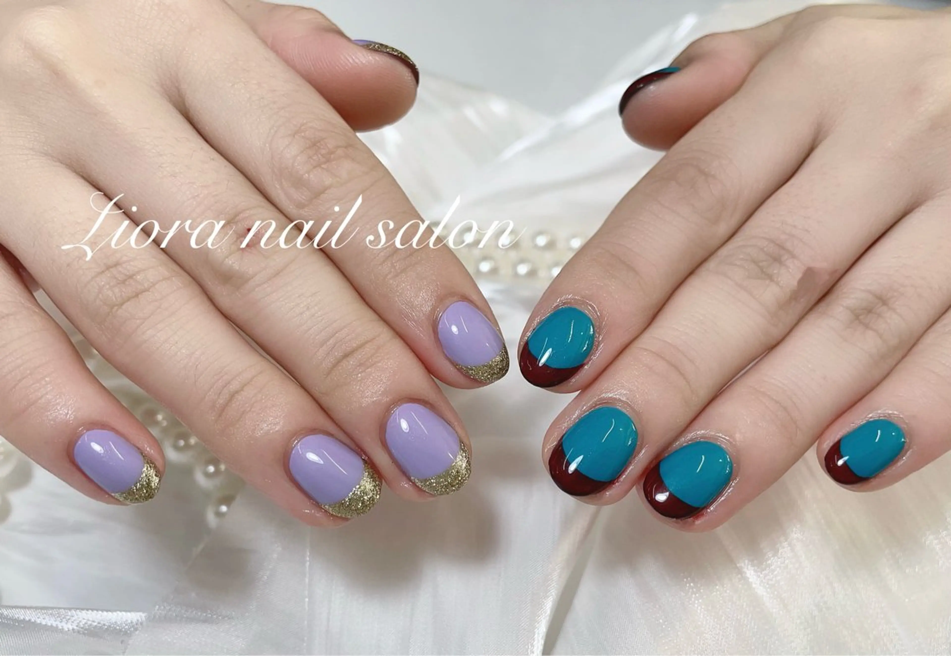 ネイル フレンチネイル ジェルネイル ガーリー グラデーション キラキラネイル ハンドネイル Liora ネイルサロン所属・Liora nail salonのネイルデザイン