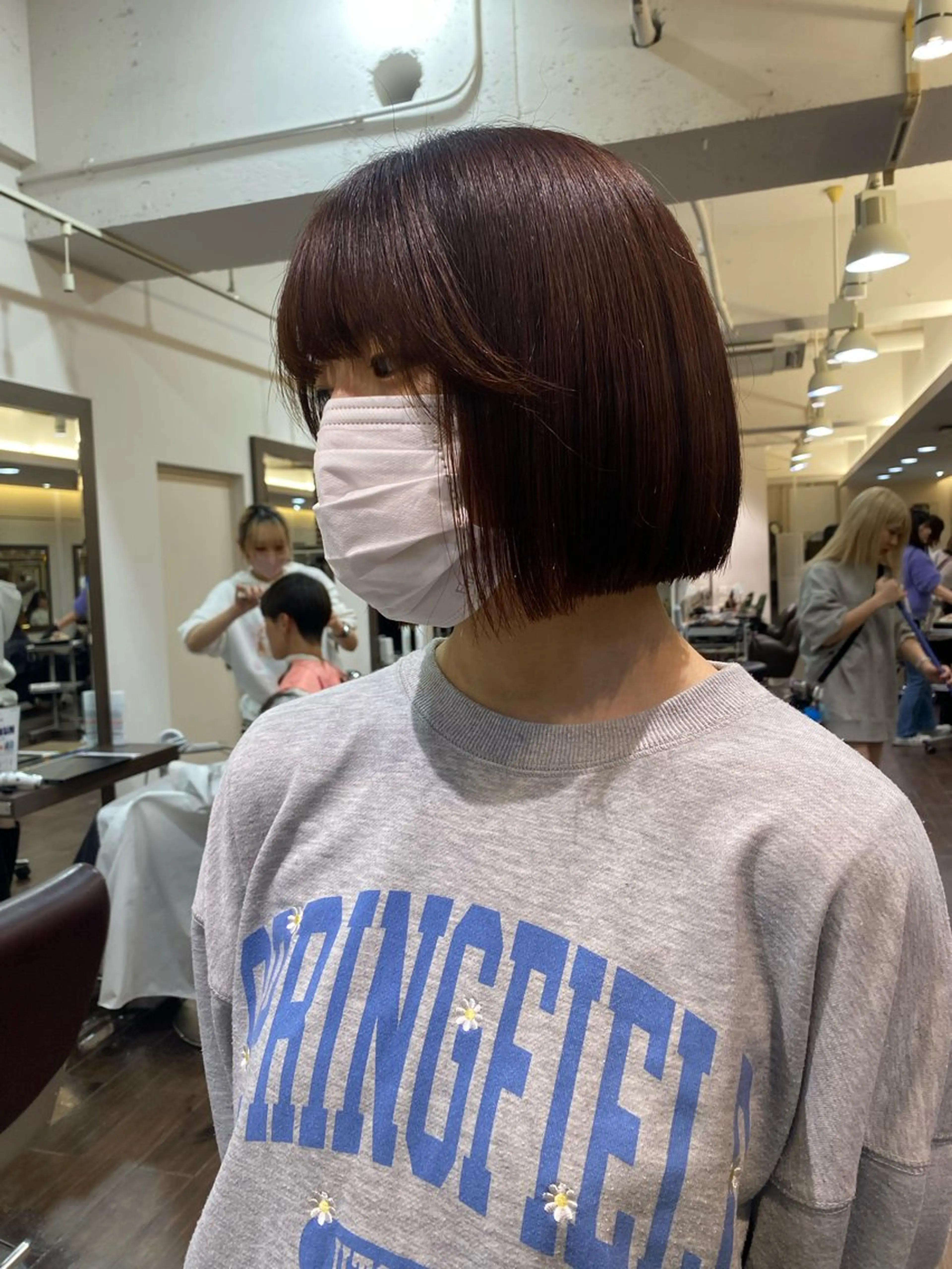 ショート ボブ 顔周りカット 髪質改善 韓国風ヘア レイヤーカット designcolo r/似合わせNOKAのヘアスタイル