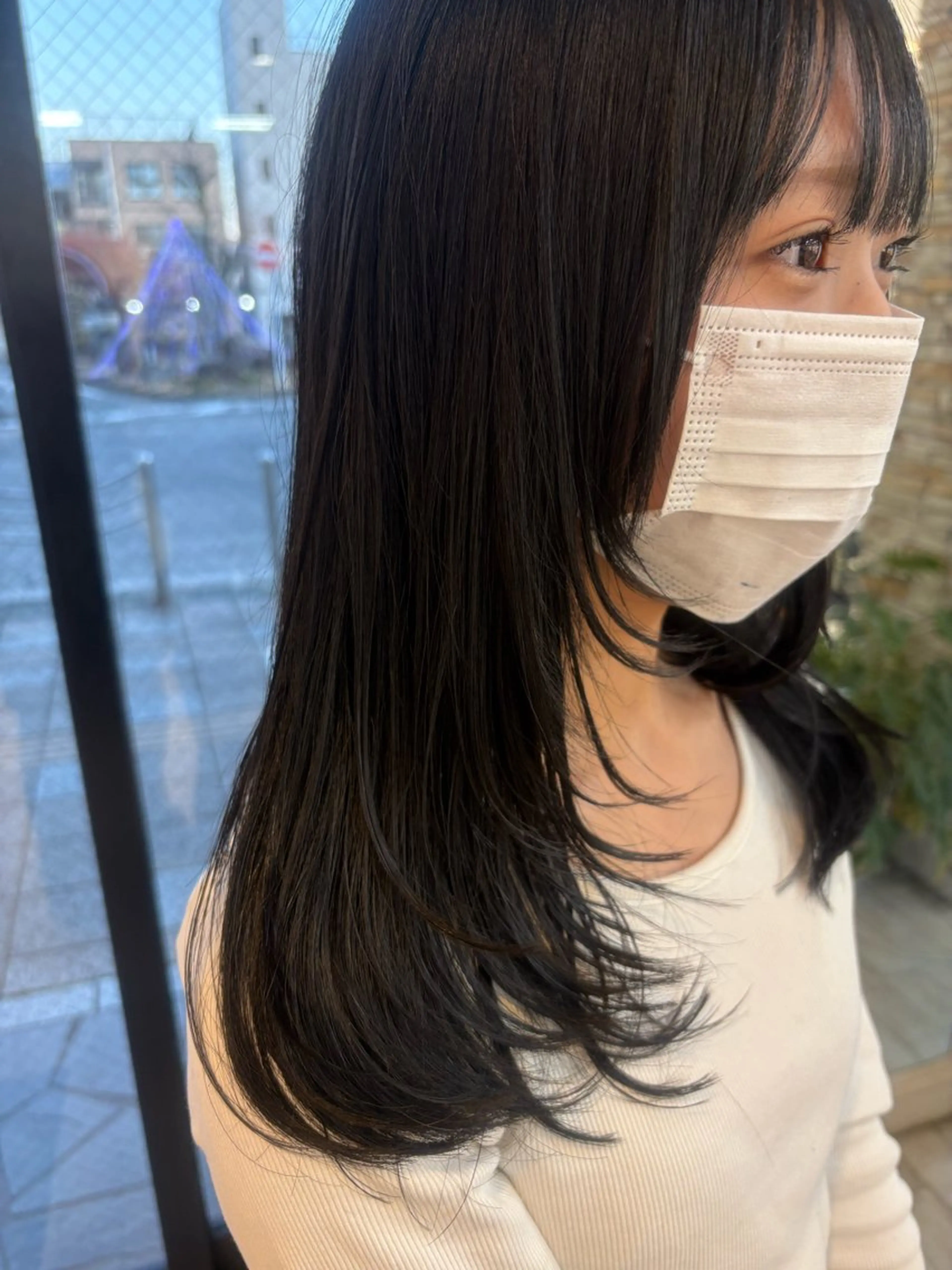 セミロング カット ヘアカラー パーマ エクステ CREA渋沢 モデル募集🌺アイナのヘアスタイル