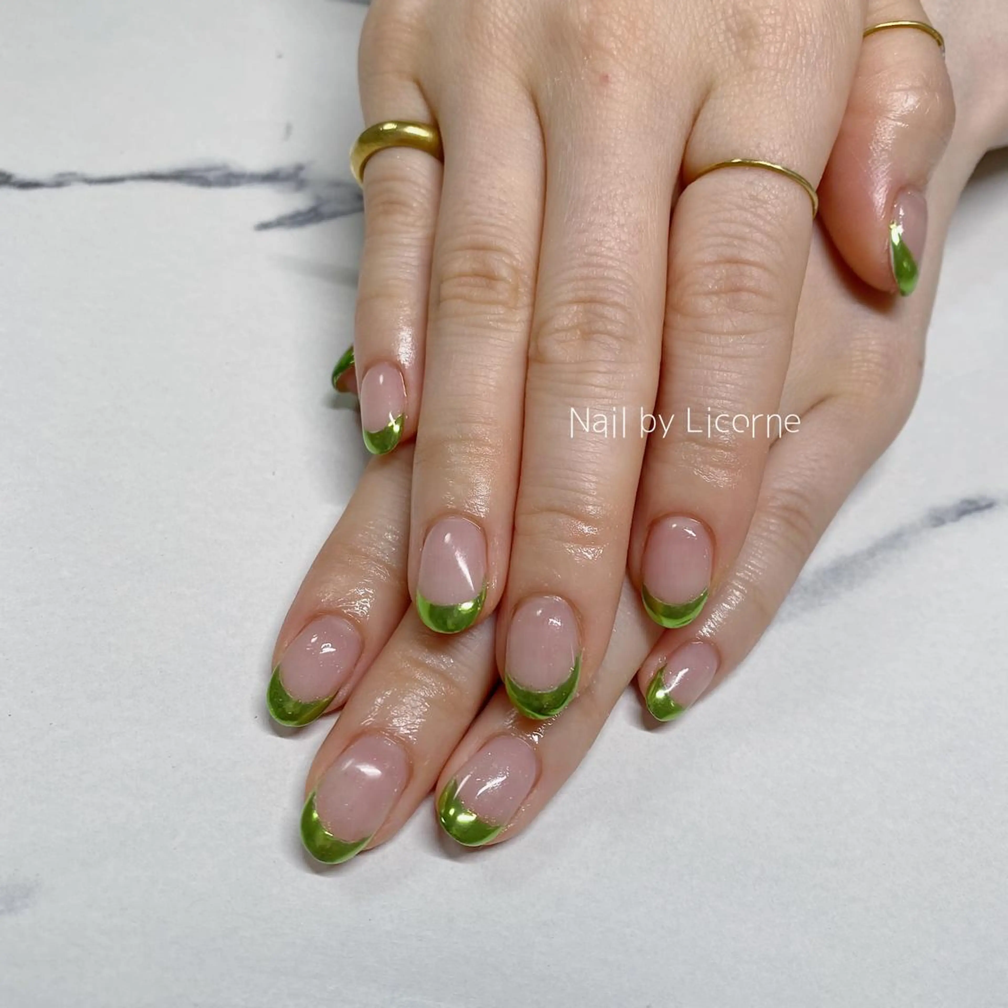 ネイル アートネイル オーロラネイル フレンチネイル 氷ネイル・うるうるネイル マグネットネイル ハンドネイル Nail by Licorneのネイルデザイン