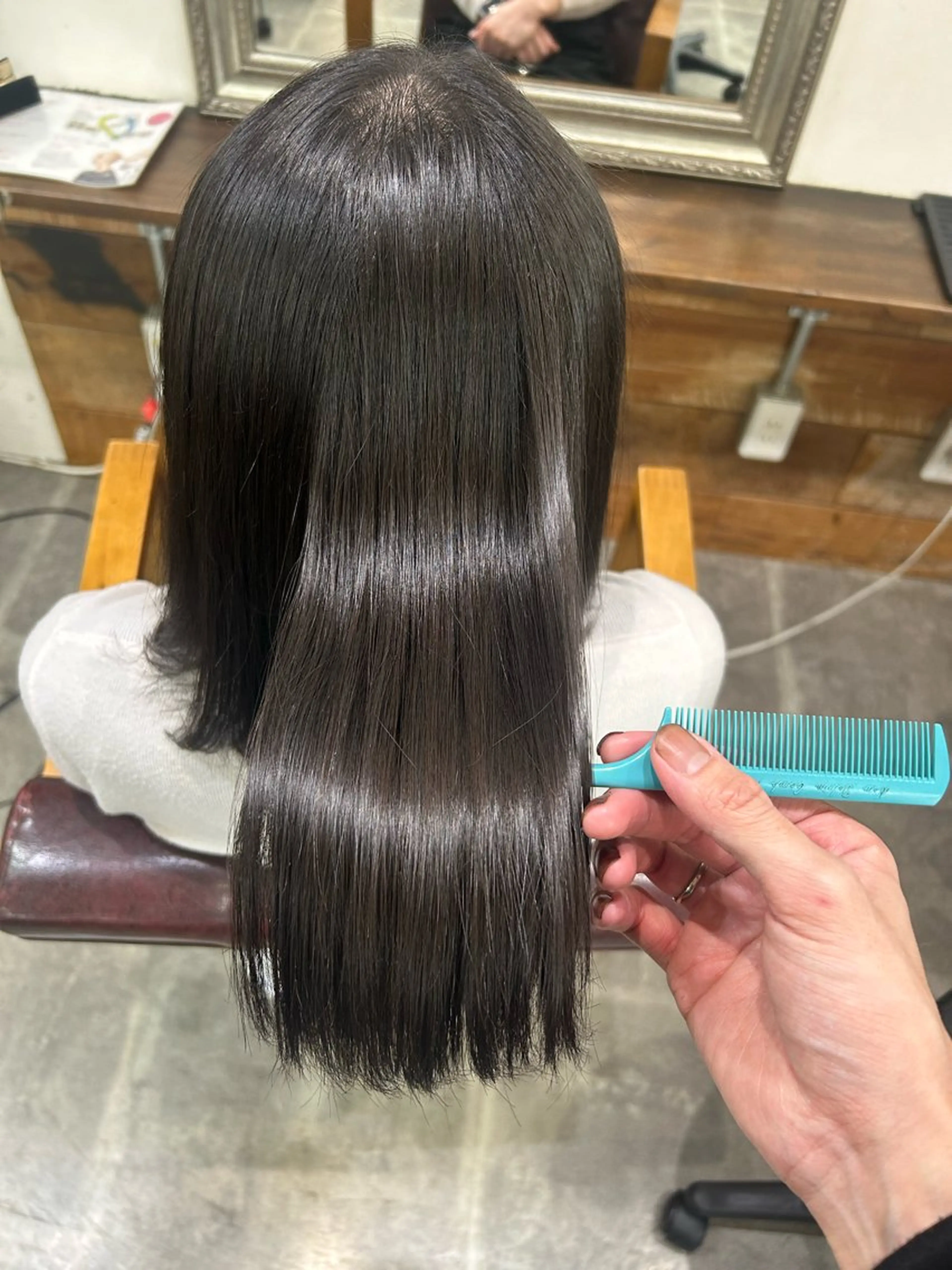 ミディアム ミディアムパーマ ボブ ハイライト 髪質改善 縮毛矯正 CECIL hair なんば店所属・メンズパーマ 艶髪☆店長☆有馬のヘアスタイル