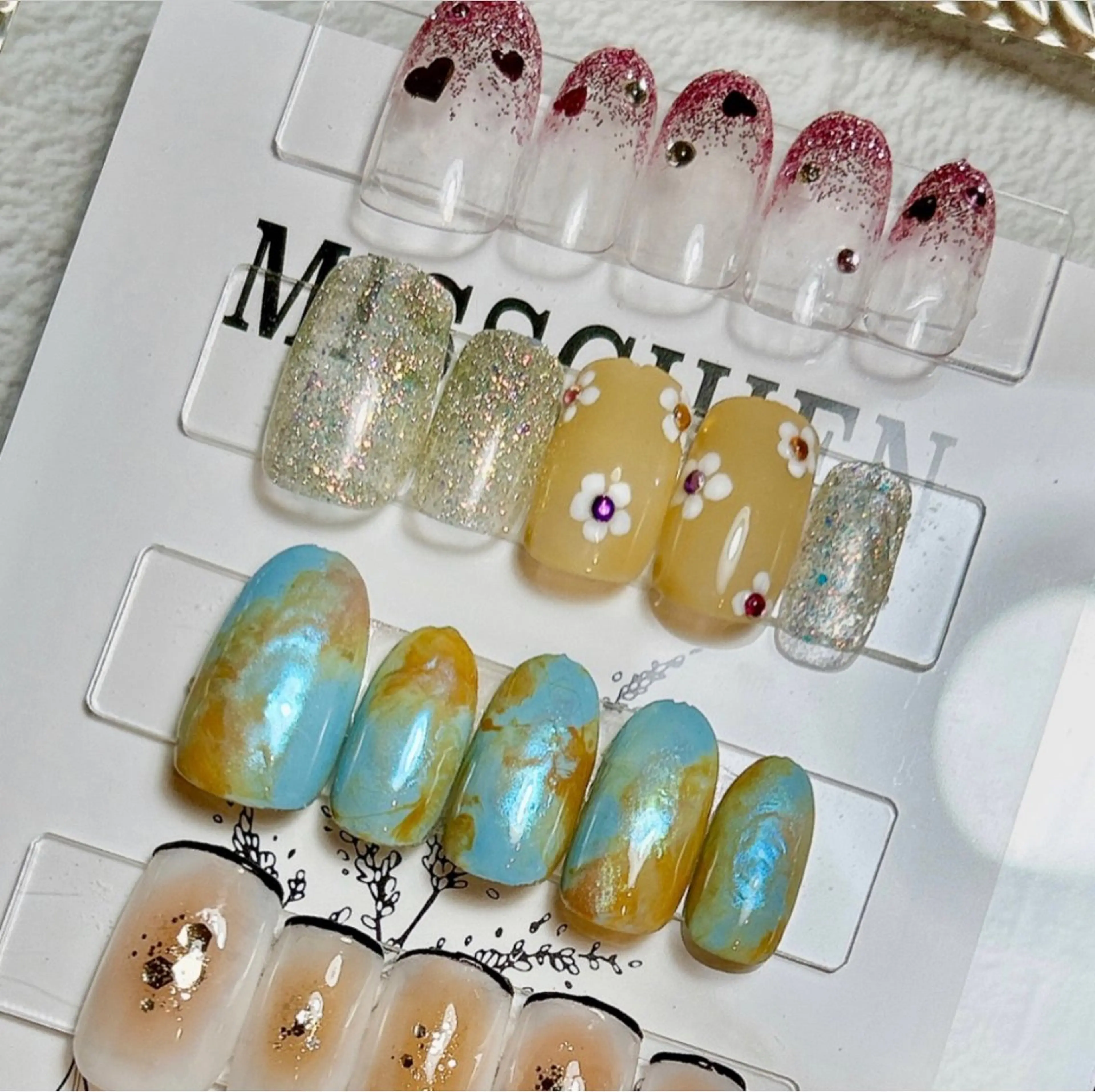ネイル オーロラネイル チークネイル フラッシュネイル マグネットネイル 大理石ネイル(マーブル) ハンドネイル Kai  nail Mayukoのネイルデザイン
