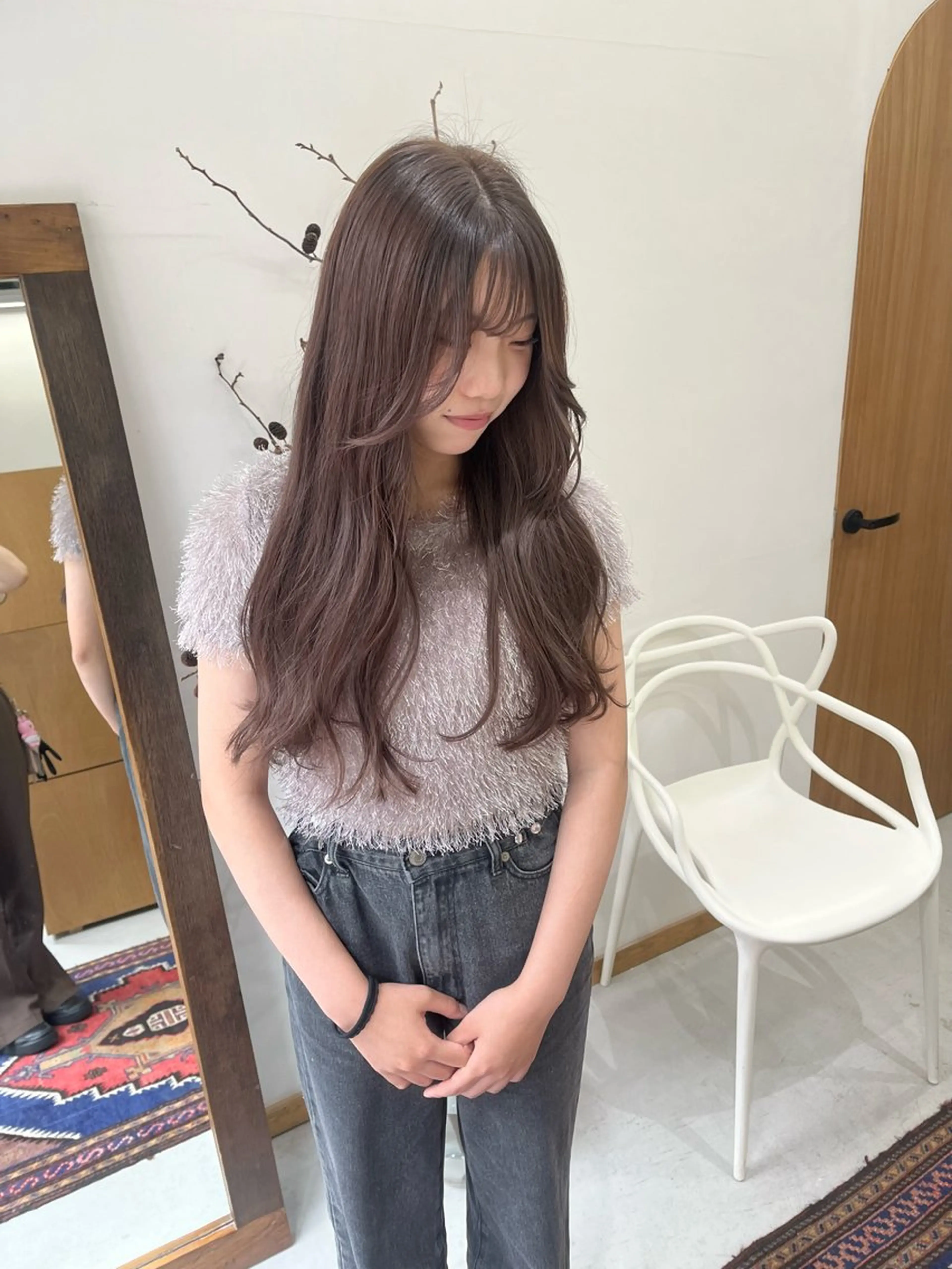 ロング カラー ヘアアレンジ ena/ブリーチなし 暖色・ベージュ🎀のヘアスタイル