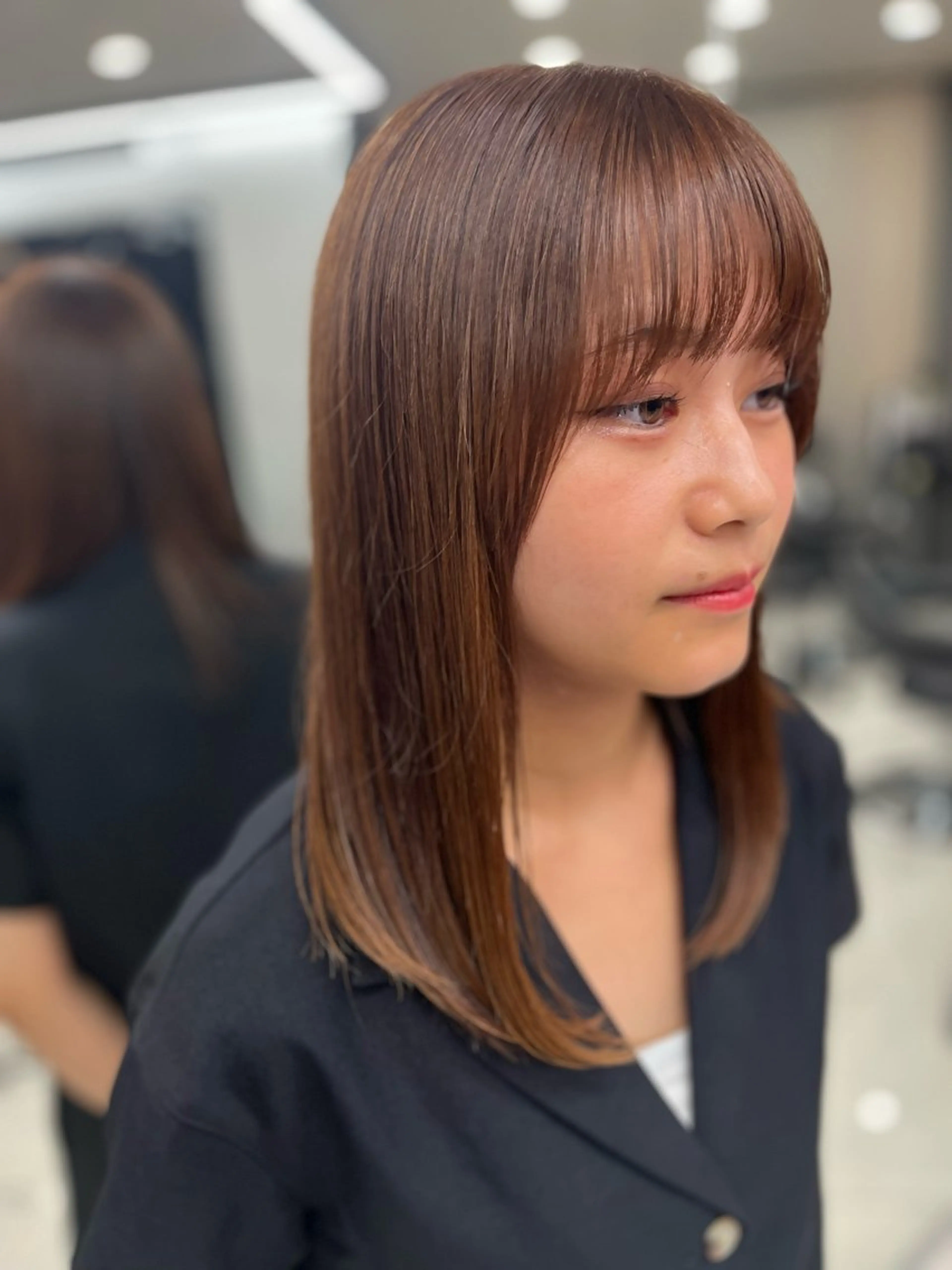 セミロング カラー ioeわかめようじ/ 縮毛矯正/髪質改善のヘアスタイル