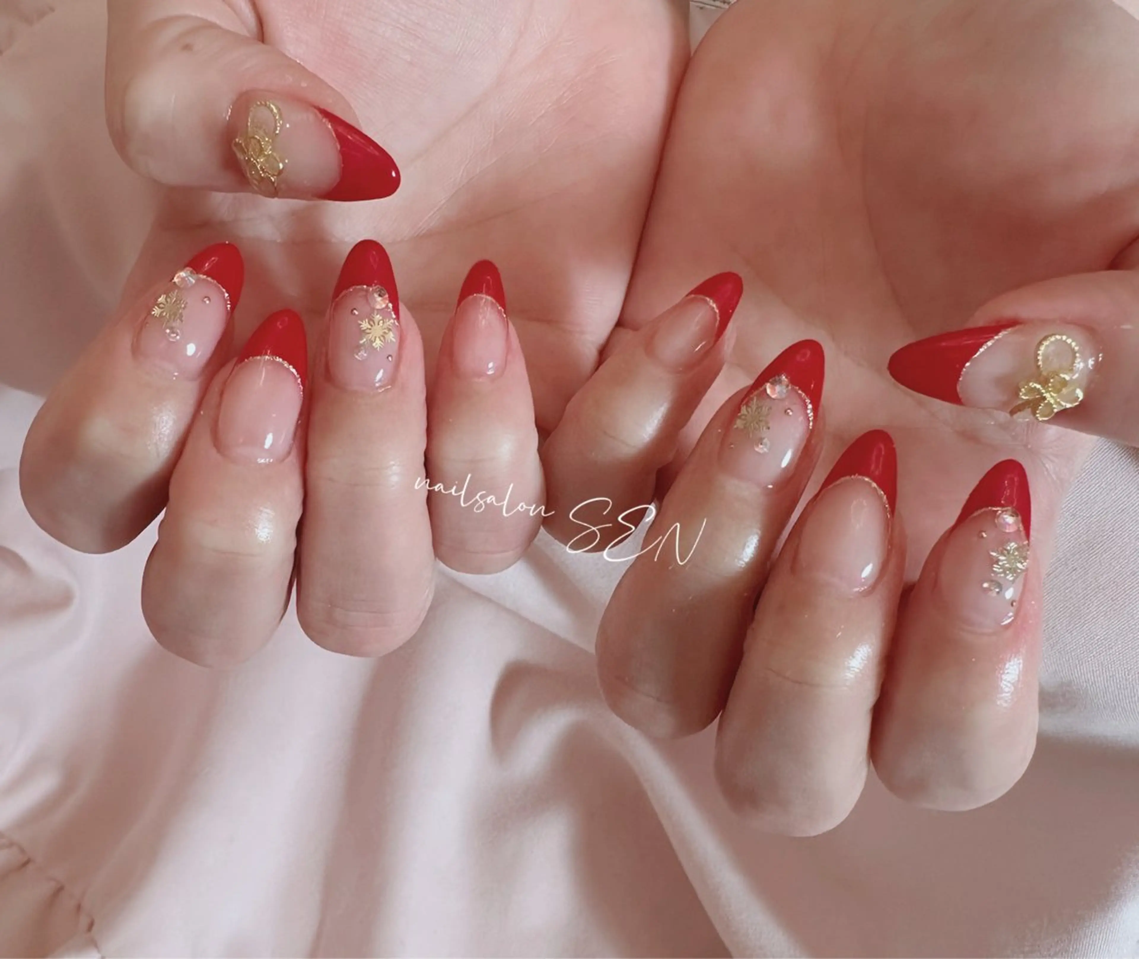 ネイル リボン ハンドネイル nailsalonsen所属・nail salon SENのネイルデザイン