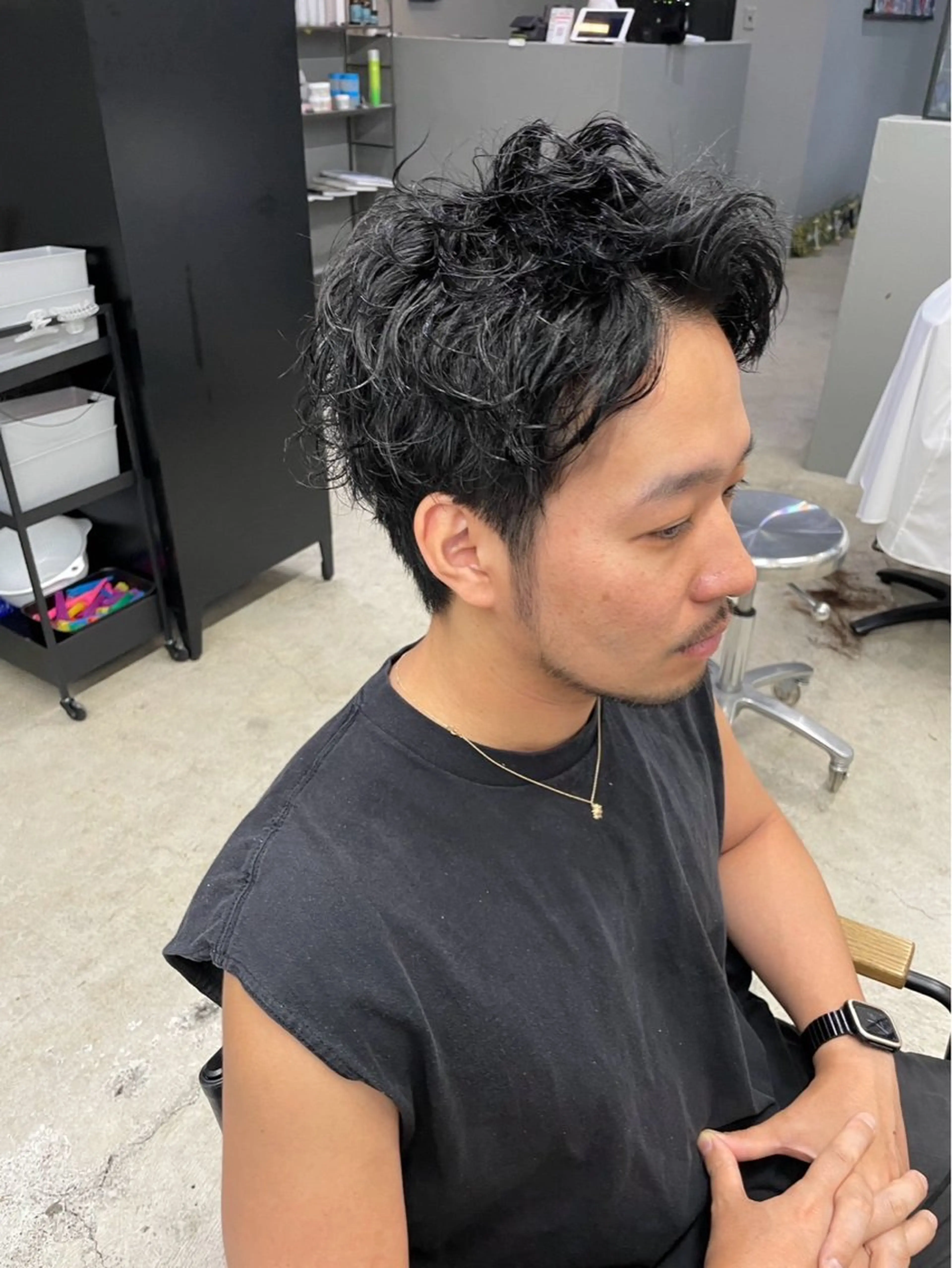 ショート パーマ メンズ カット パーマ メンズ専門サロン wokeのヘアスタイル