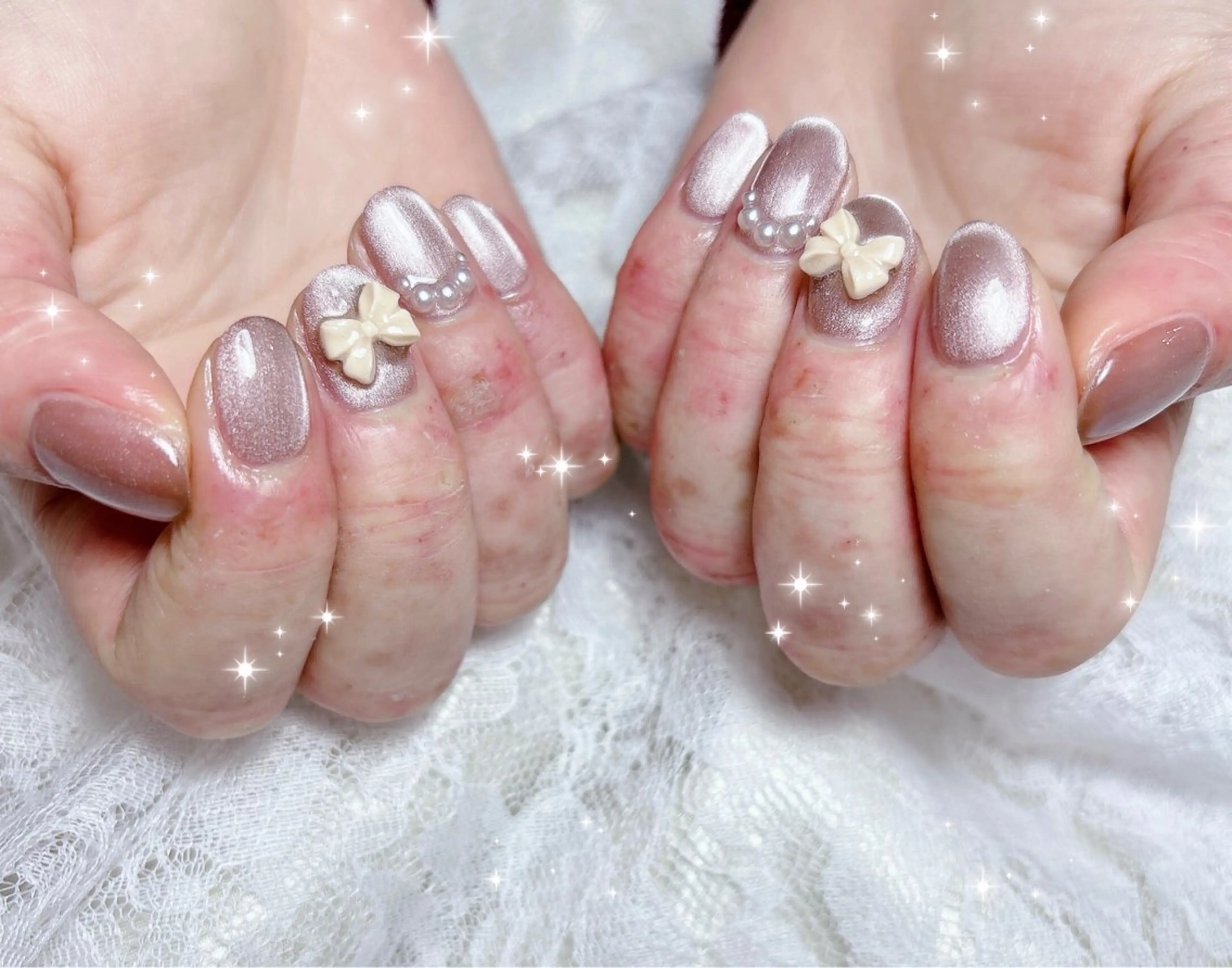 ネイル ブラウン マグネットネイル マグネットワンカラー ワンカラーネイル ハンドネイル FLARE NAIL フレアネイルのネイルデザイン