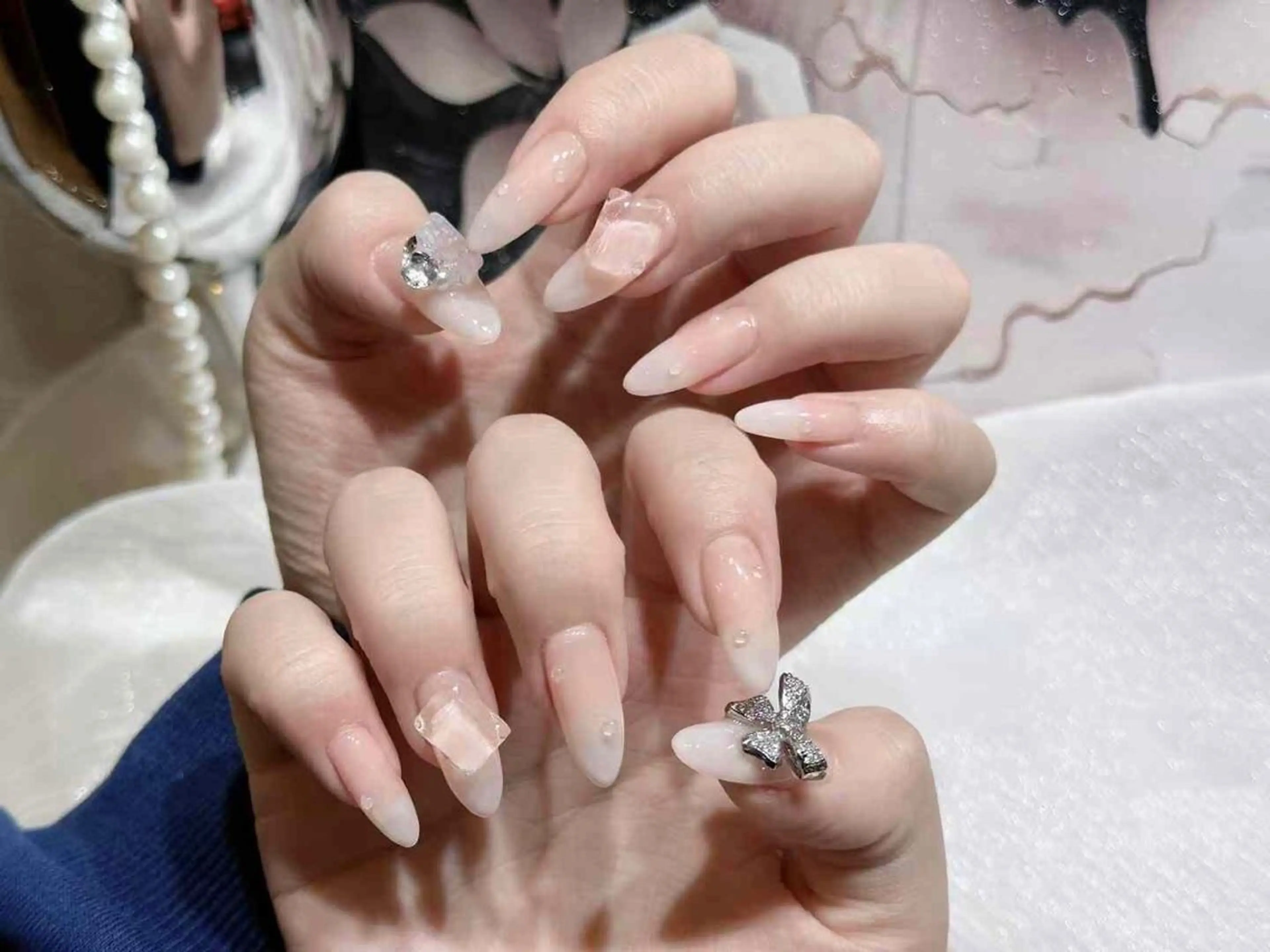 ネイル アートネイル クリアネイル フットネイル ジェルネイル ハート My nail所属・babarla Nailのネイルデザイン