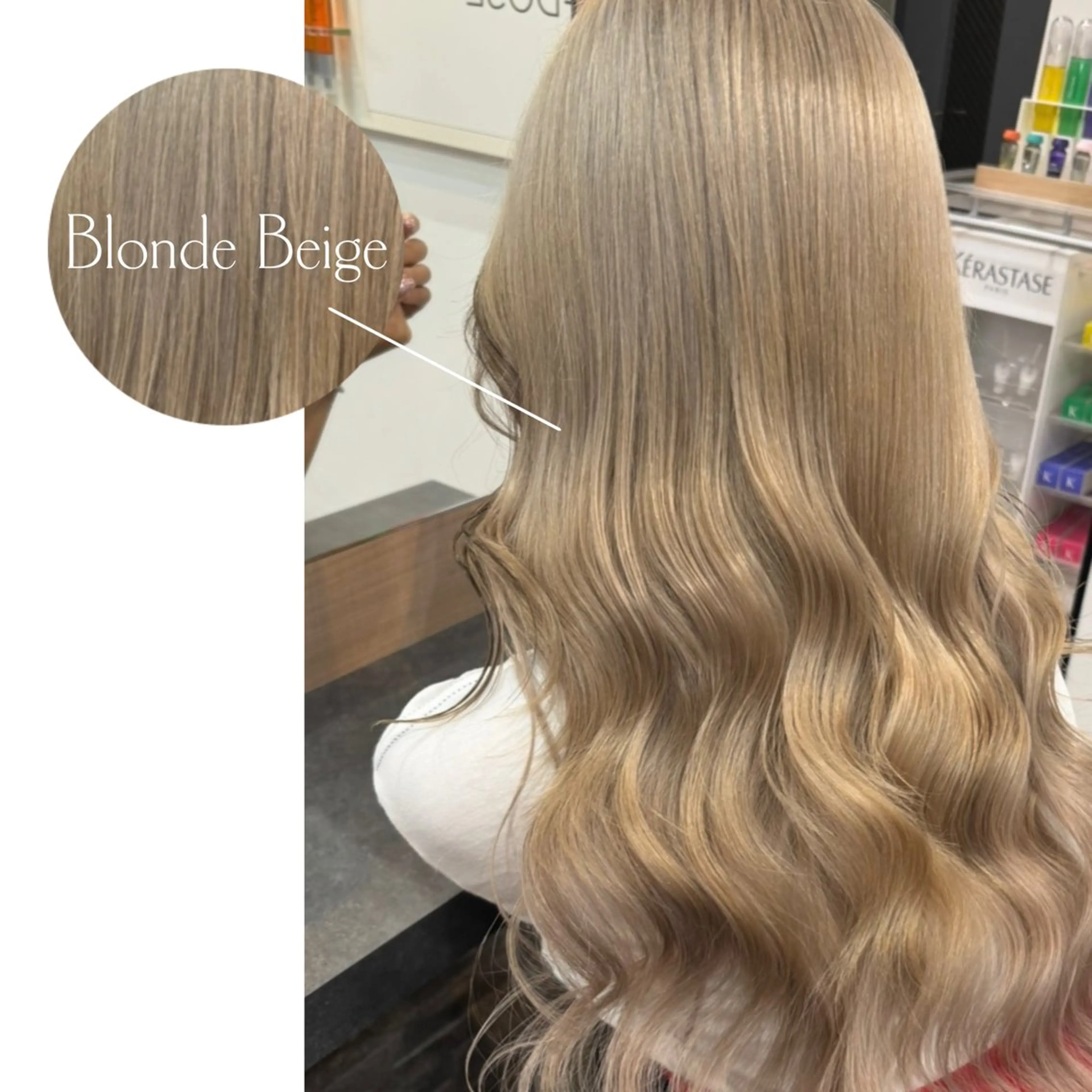 ロング カラー ベージュカラー ブリーチ ブロンド ブロンドベージュ ヘアカラー エクステ Lapis エクステ /艶カラー/あいかのヘアスタイル