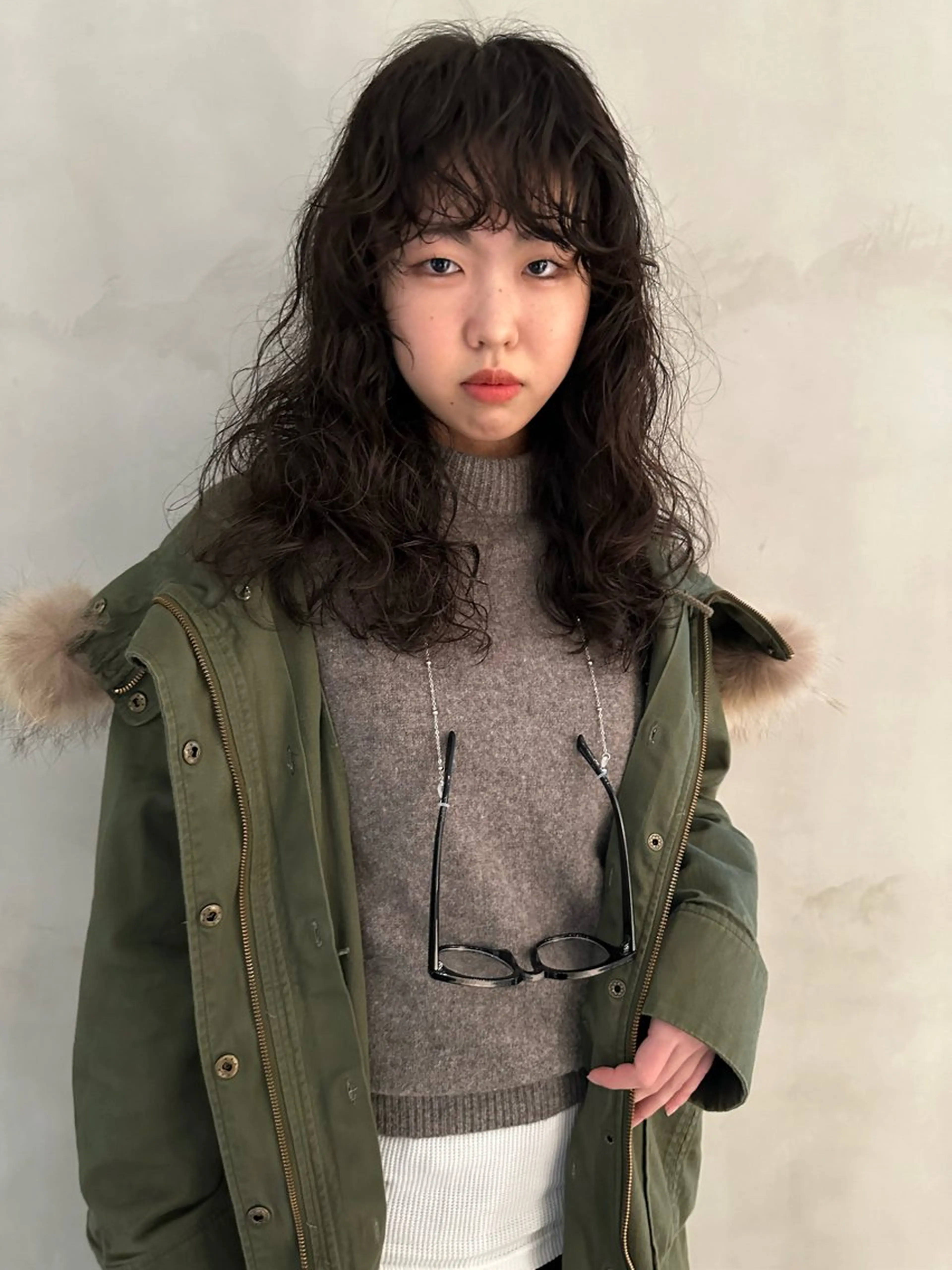 セミロング パーマ カット パーマ トリートメント 瓜谷 亮磨のヘアスタイル