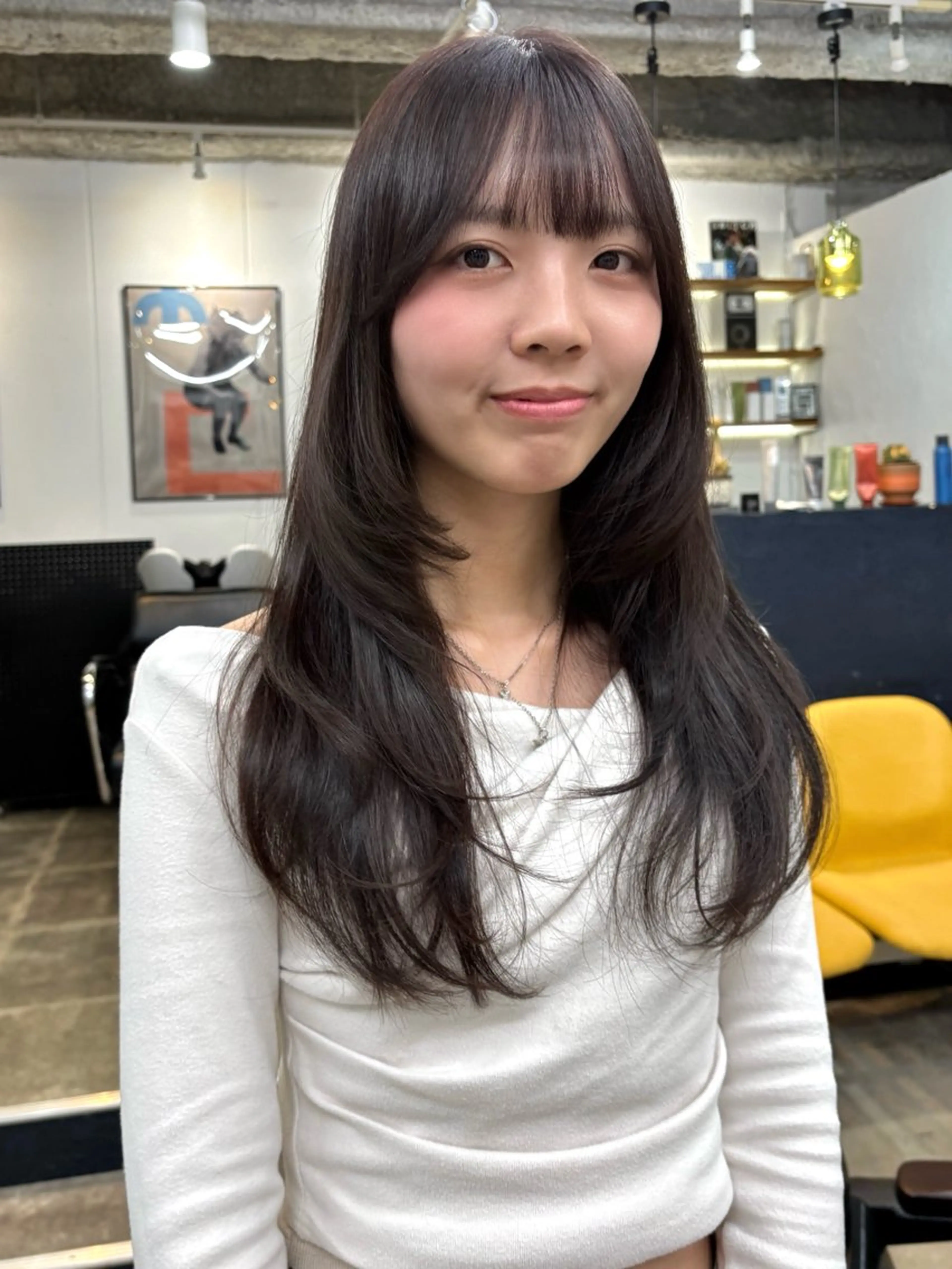 ロング カラー ベージュカラー ブリーチ ボルドーカラー ブラウンカラー カシス カット ヘアカラー トリートメント 暖色カラー/天神/ ヘイマサクラのヘアスタイル