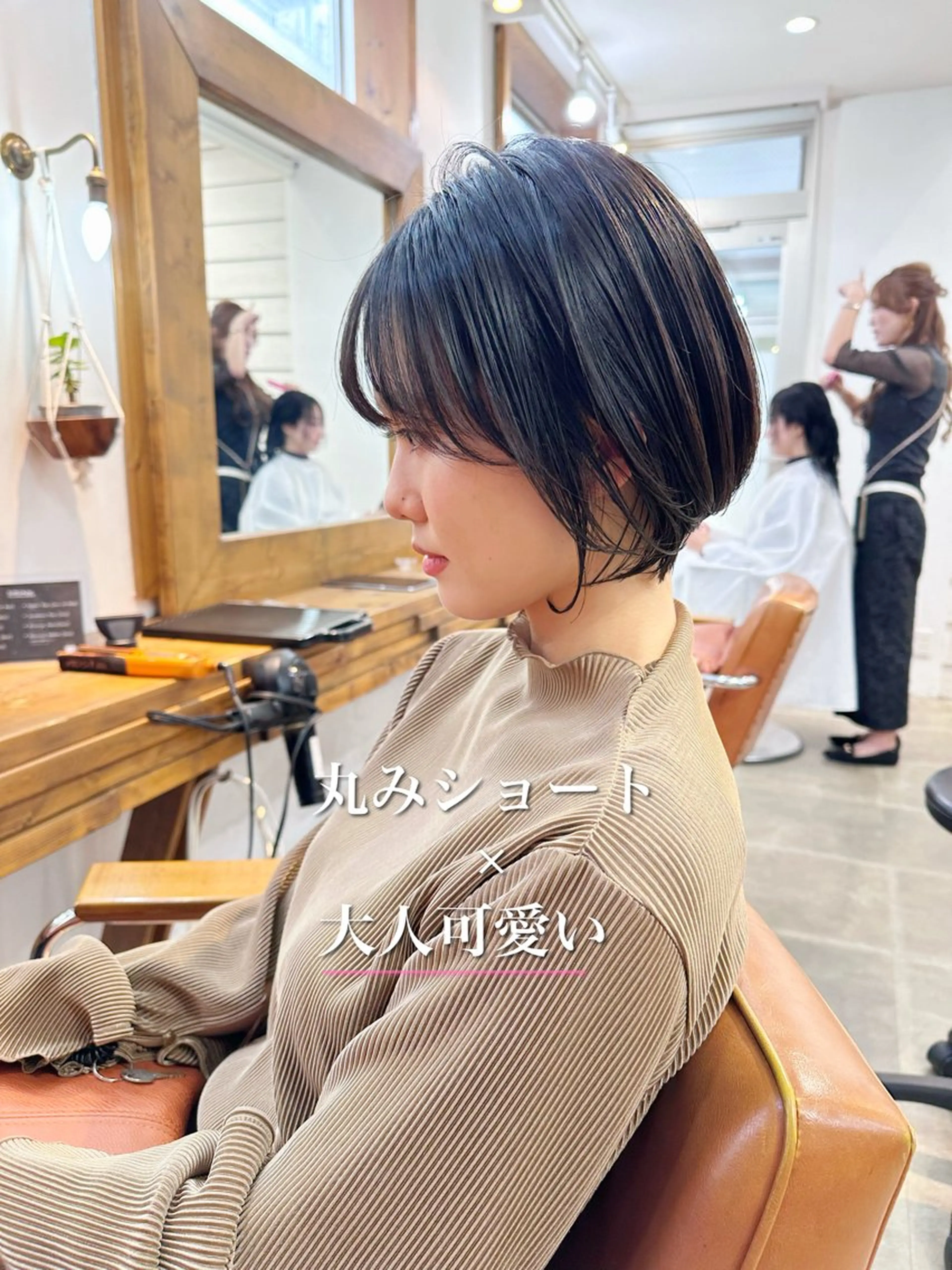 ショート カラー ショートボブ ハンサムショート ボブ くせ毛 ショートヘア カット ヘアカラー newline銀座所属・銀座ショート/ 大人ショート/金子涼のヘアスタイル