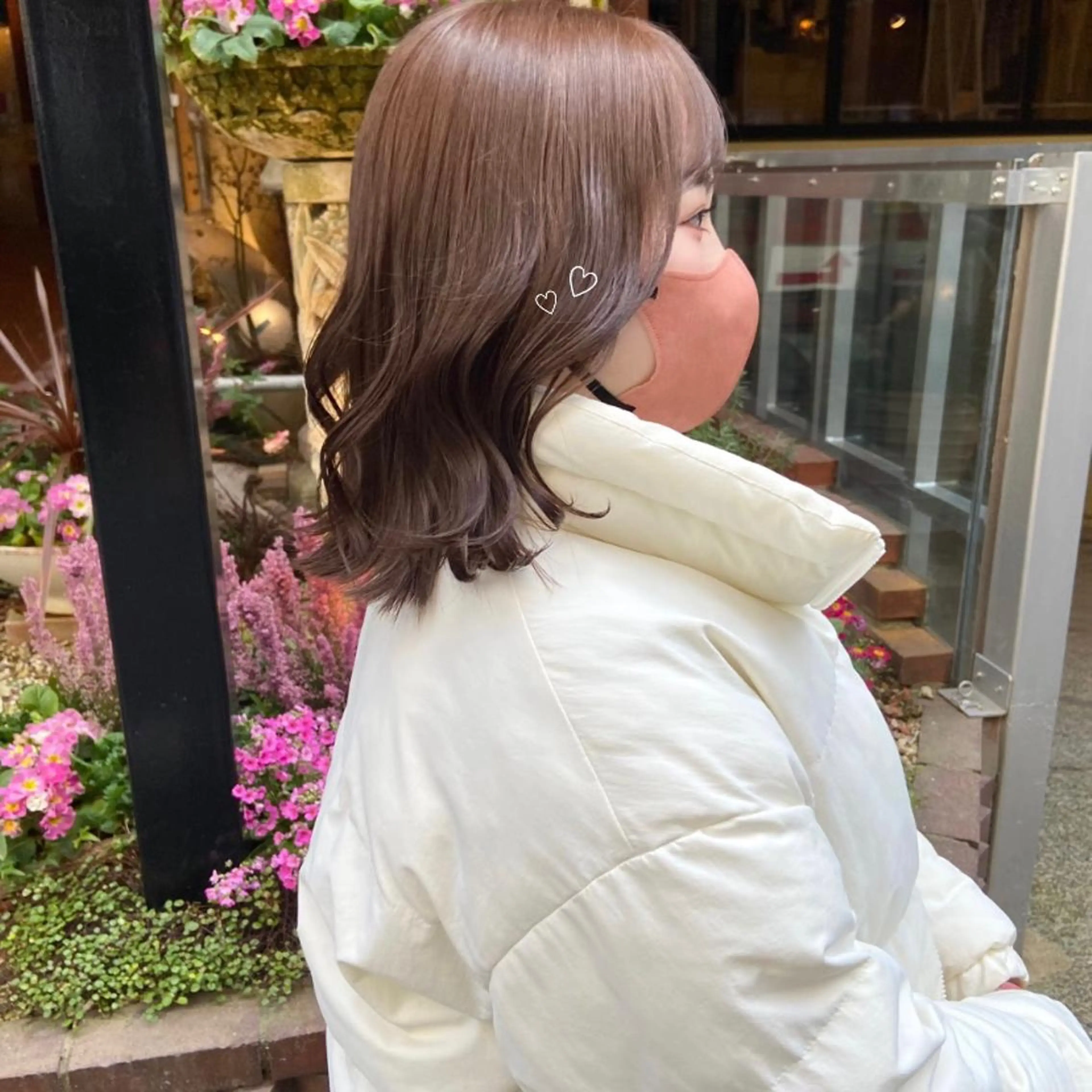 ミディアム カラー ベージュカラー ブリーチ ケアブリーチ 透明感カラー ダブルカラー mai 🥀 パーマモデル募集🌀のヘアスタイル