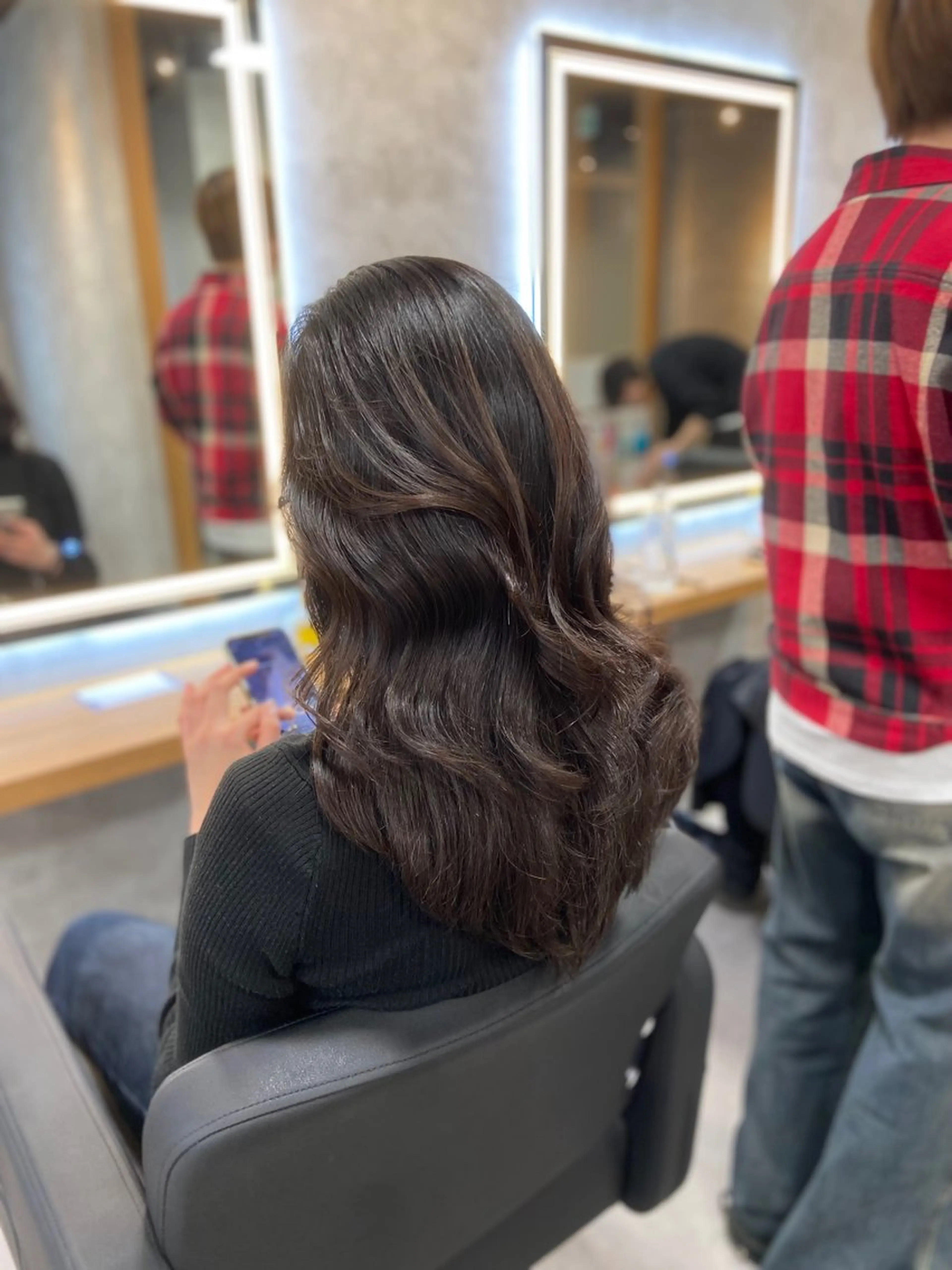 ロング カラー ヘアアレンジ カット ヘアカラー トリートメント ヘアセット レイヤー×透明感カラ ーHAYATOのヘアスタイル