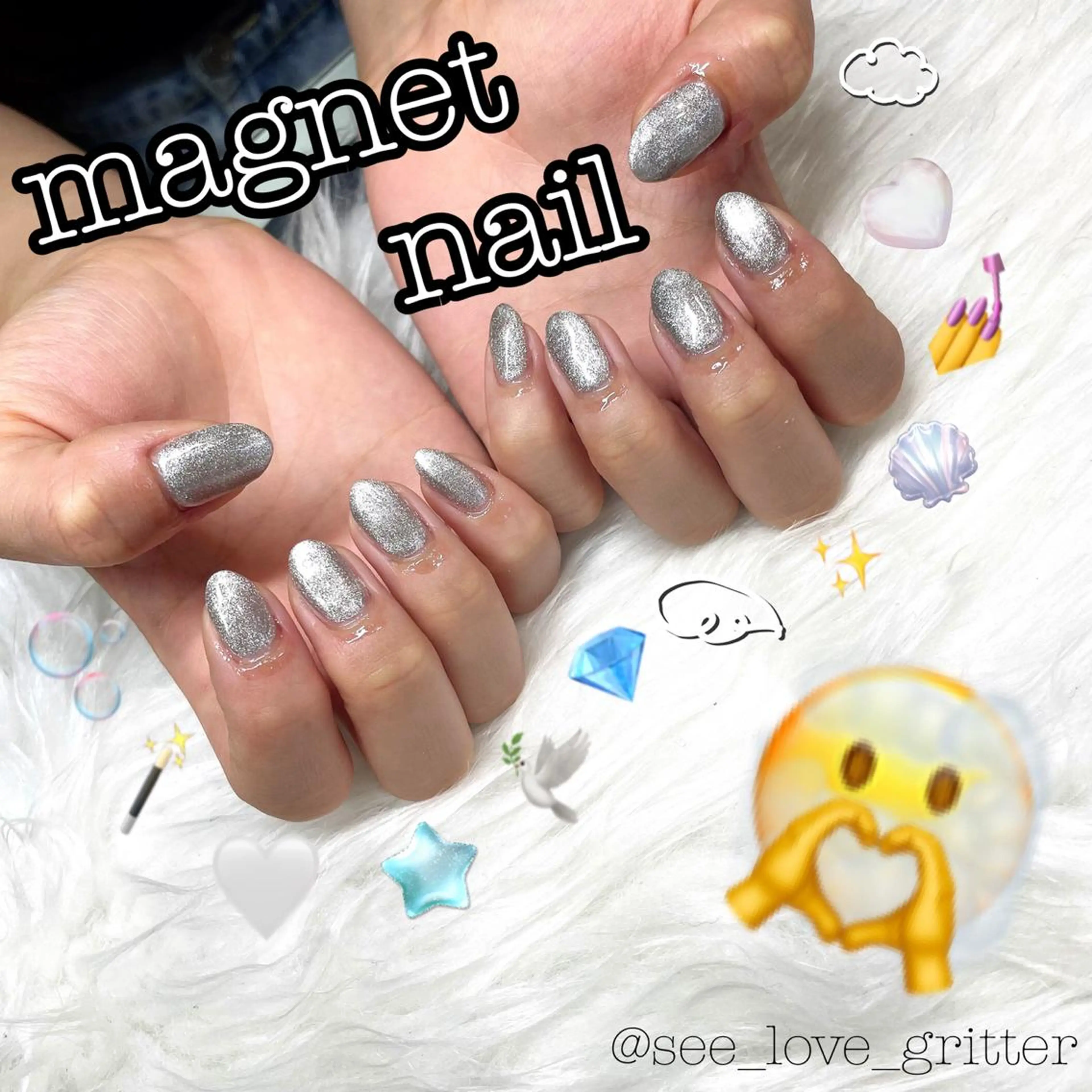 セミロング see love gritterのネイルデザイン