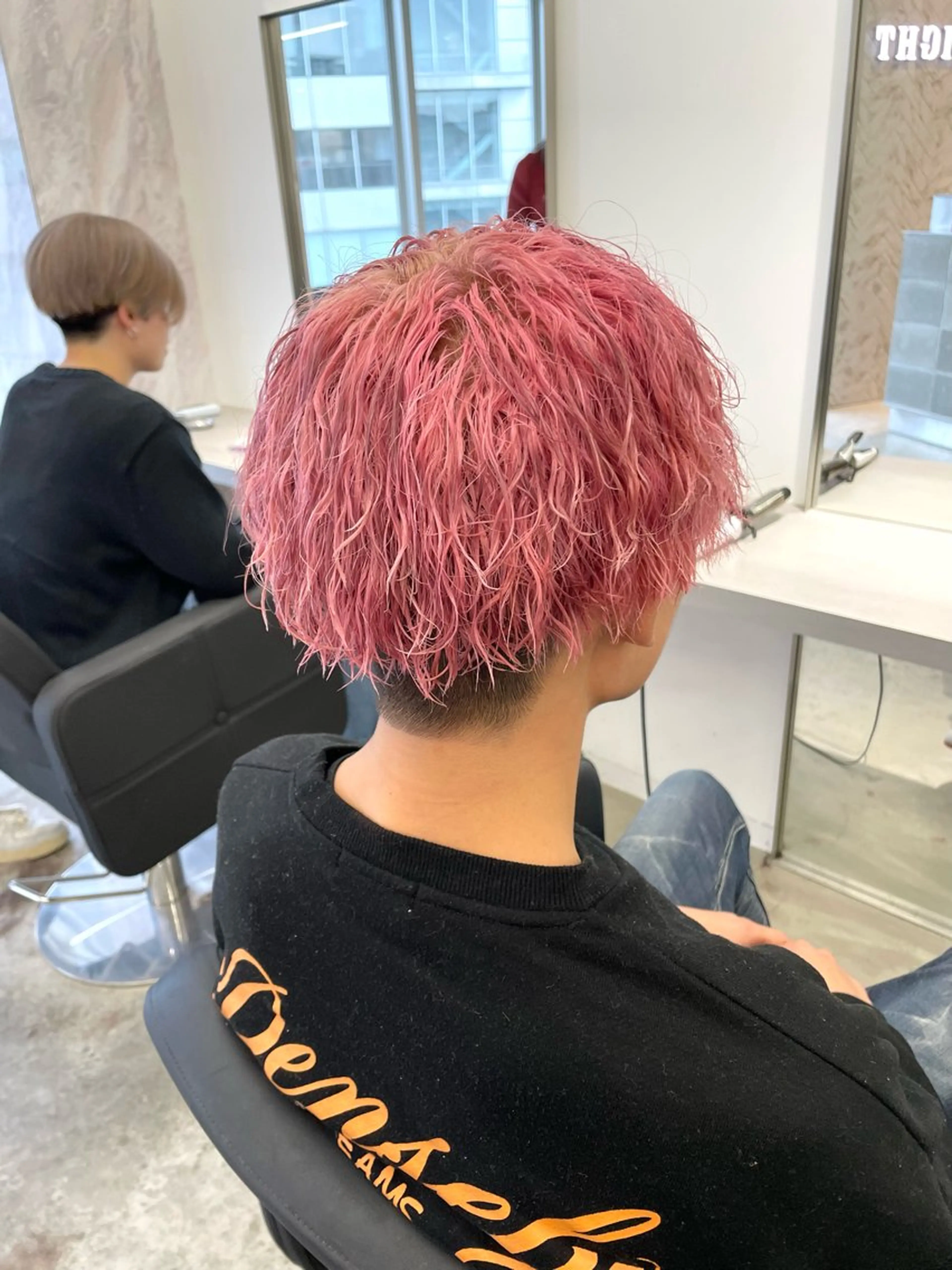 ミディアム カラー メンズ メンズブリーチ ブリーチ カット ヘアカラー パーマ ブリーチ＆波巻パーマ /飯牟田/GEAR.のヘアスタイル