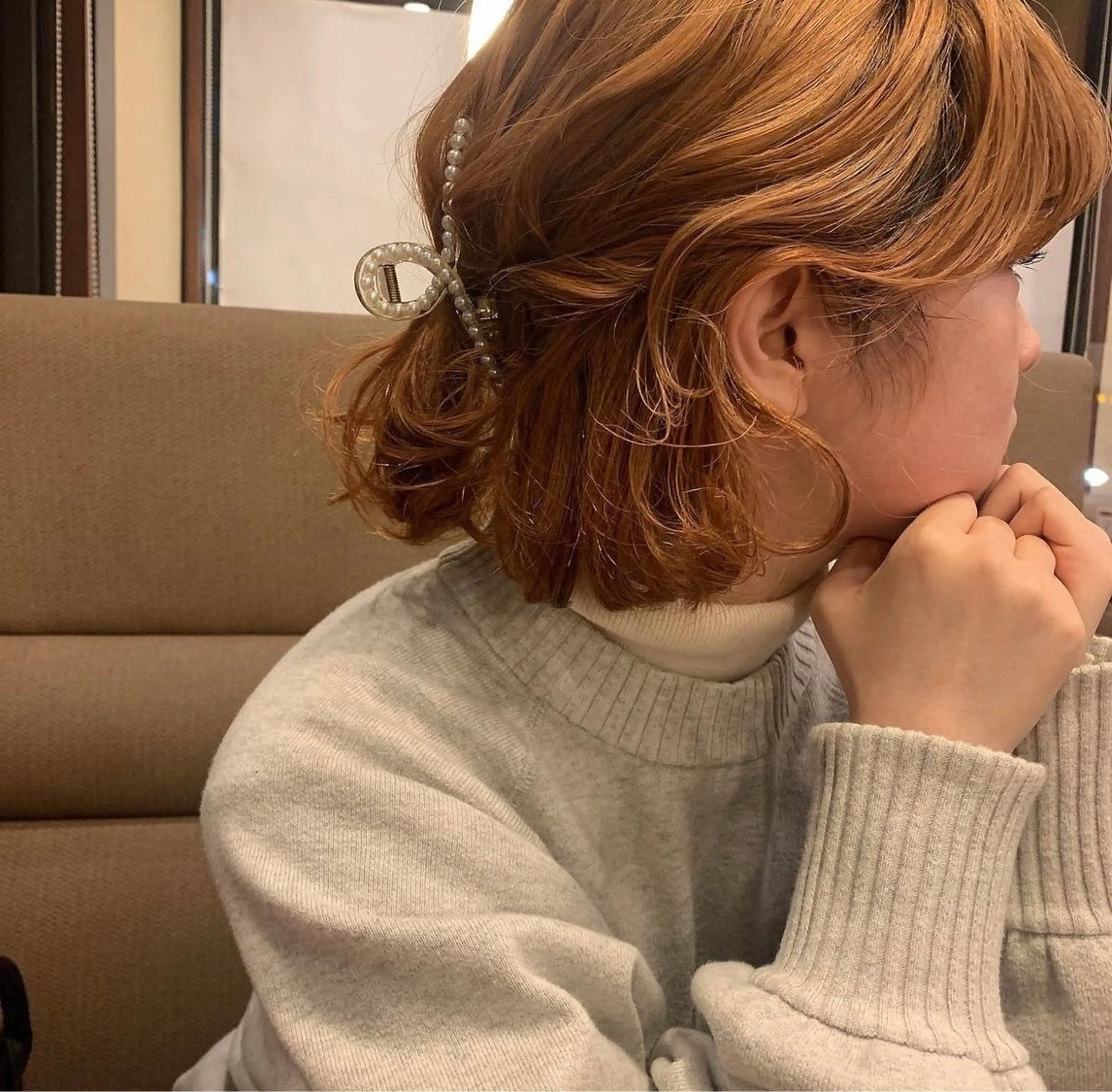 ミディアム カラー ブリーチ オレンジ ミヨシマユ✨ チーフ就任記念🌈のヘアスタイル