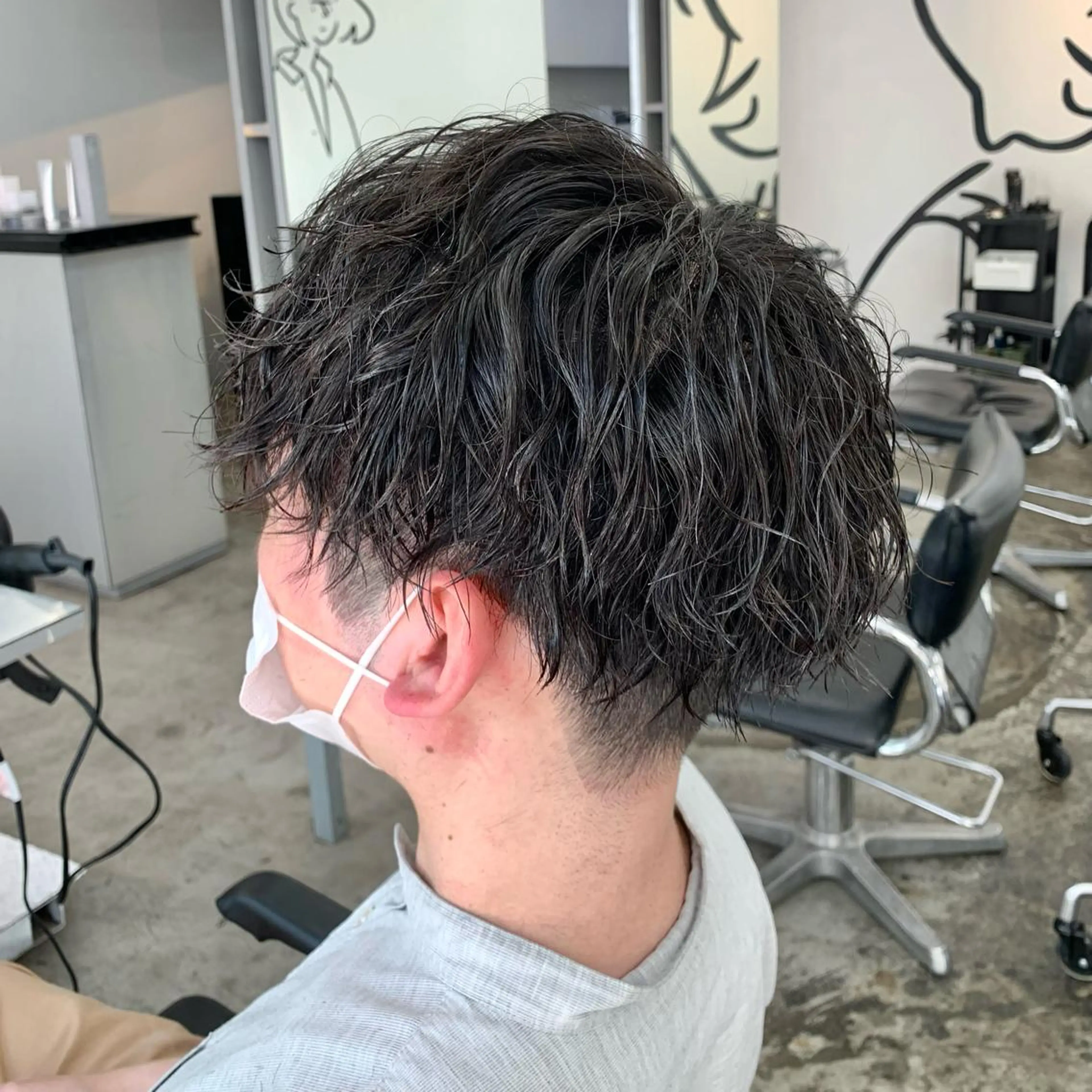 ショート パーマ メンズ カット パーマ メンズ特化美容師/ 藤戸 椋のヘアスタイル