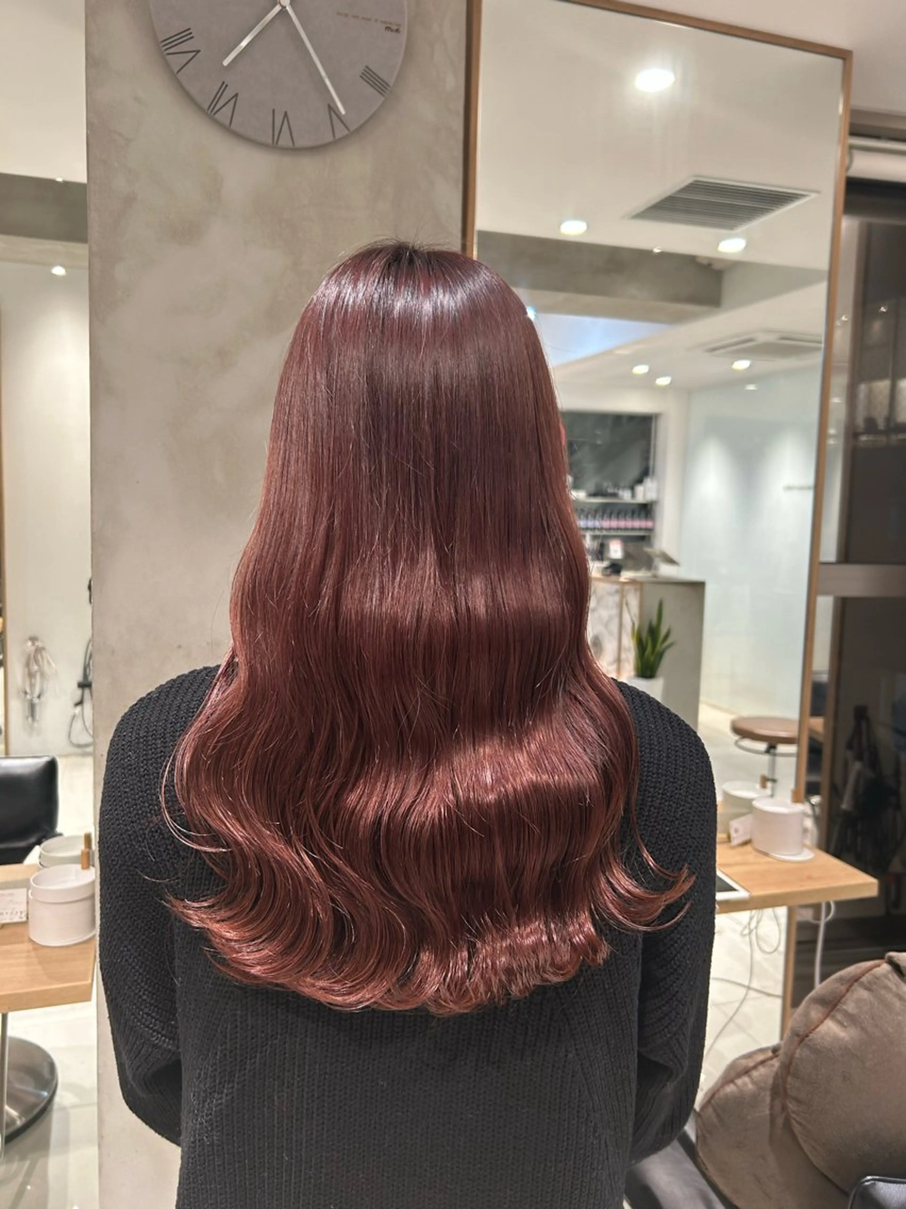 ロング カラー ヘアアレンジ ブラウンカラー ピンクカラー ピンクブラウン 《暖色/韓国レイヤー 》🇰🇷桑原ユキネのヘアスタイル