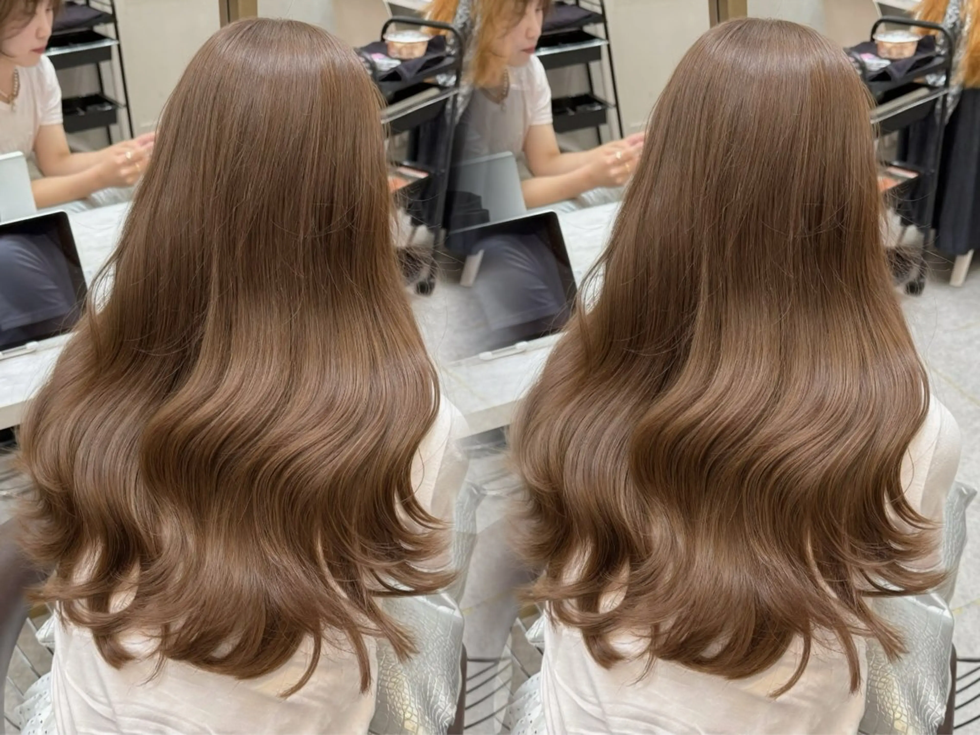 ロング カラー カット ヘアカラー トリートメント ケアブリーチ 韓国レイヤーKYONのヘアスタイル