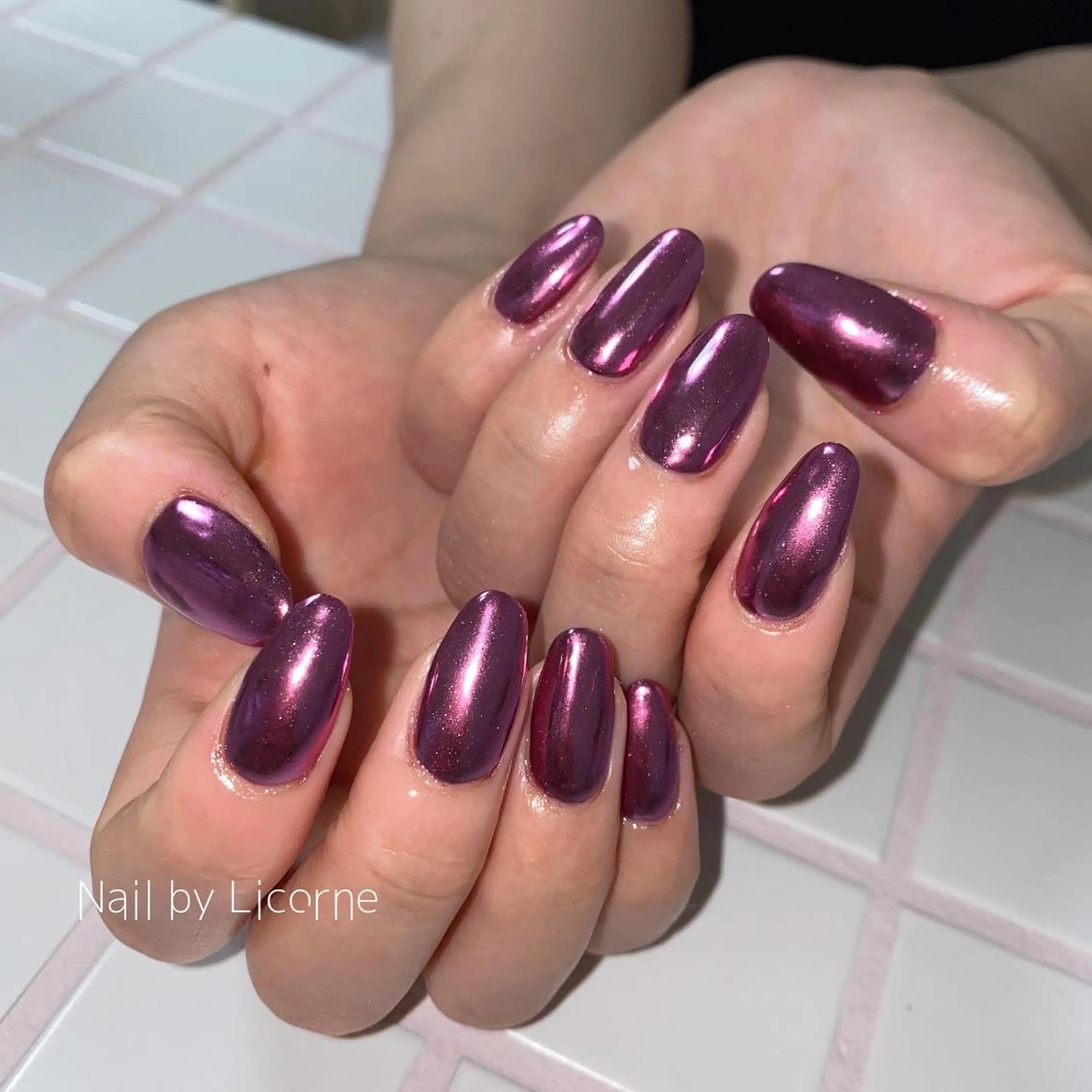 ネイル アートネイル オーロラネイル フレンチネイル 氷ネイル・うるうるネイル マグネットネイル ハンドネイル Nail by Licorneのネイルデザイン