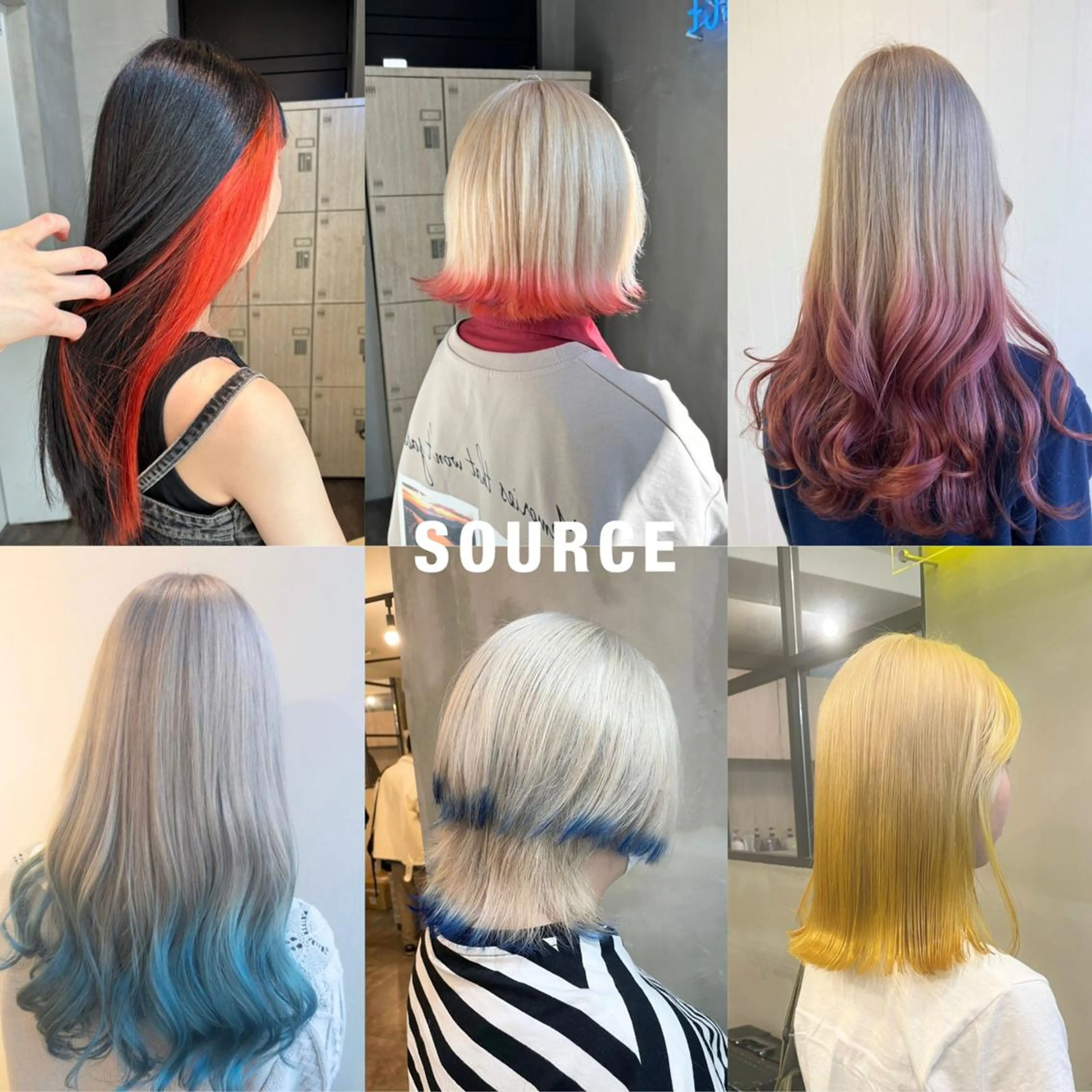カラー ヘアアレンジ ブリーチ ケアブリーチ デザインカラー ダブルカラー イヤリングカラー SOURCE 京都河原町のヘアスタイル