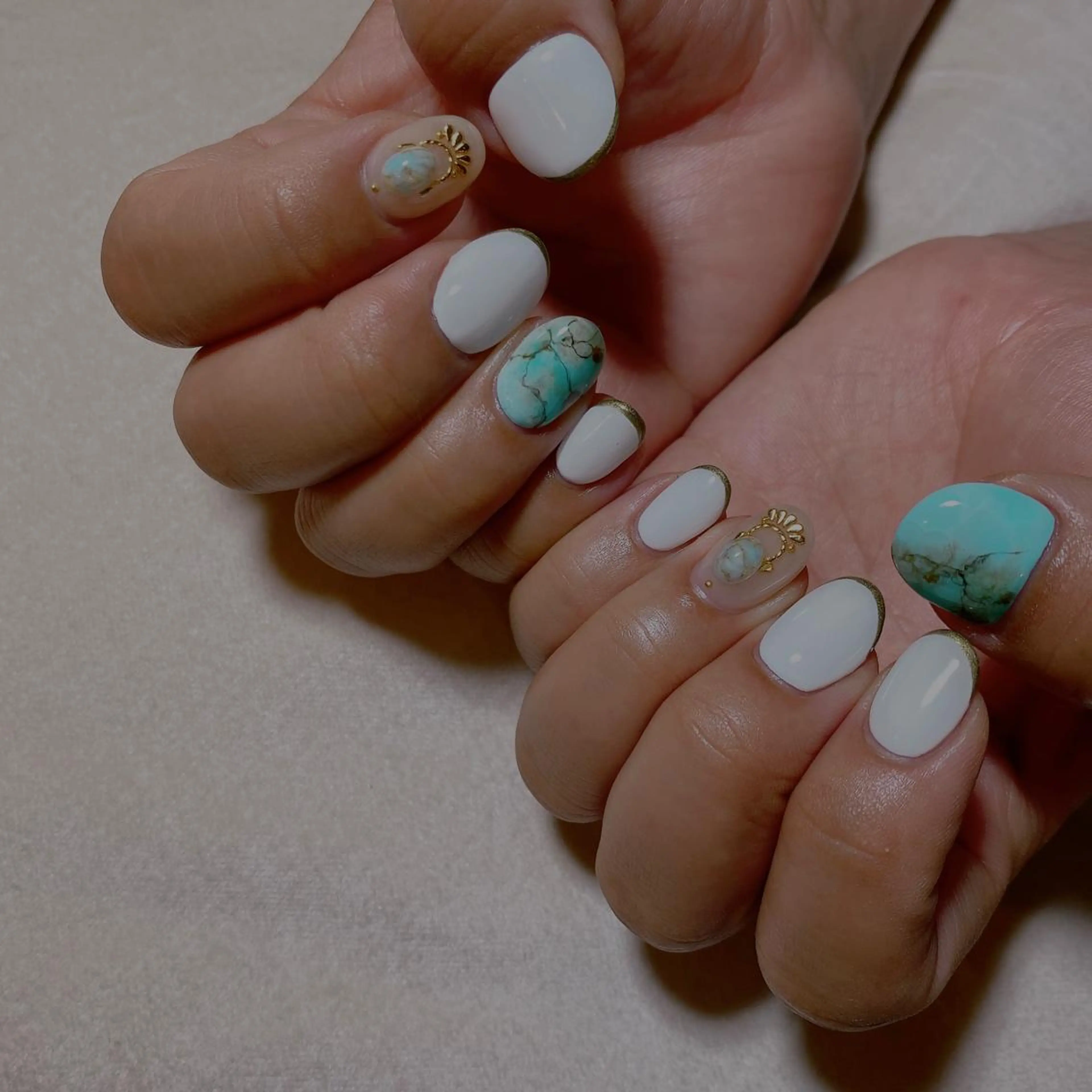 ネイル アートネイル 大理石ネイル(マーブル) 夏ネイル ハンドネイル Nail Room Bellisのネイルデザイン