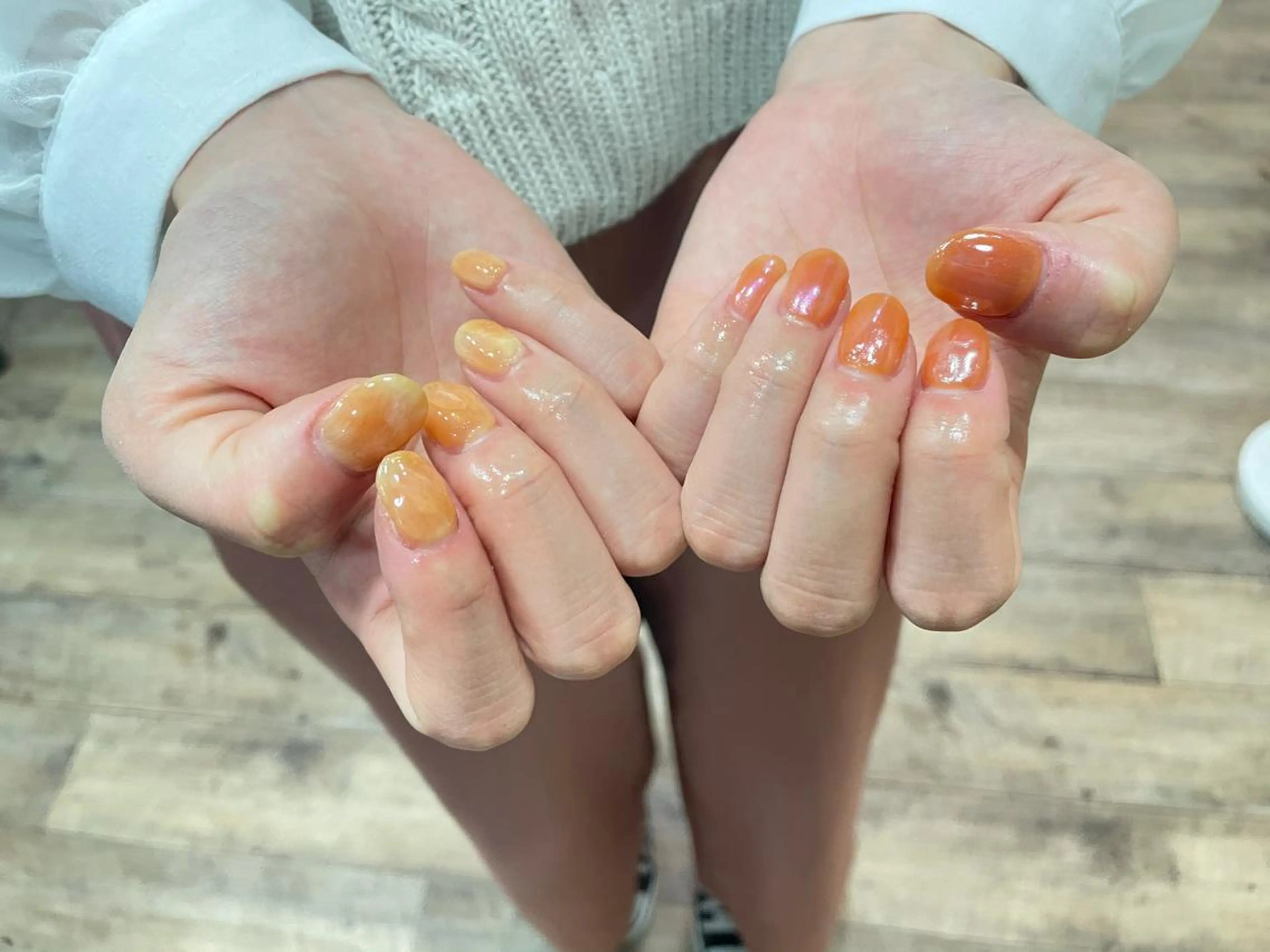 ネイル ハンドネイル ハンドケア R'well所属・はばすみれ🎀ﾈｲﾙ 光ﾌｪｲｼｬﾙ ﾍｱのネイルデザイン