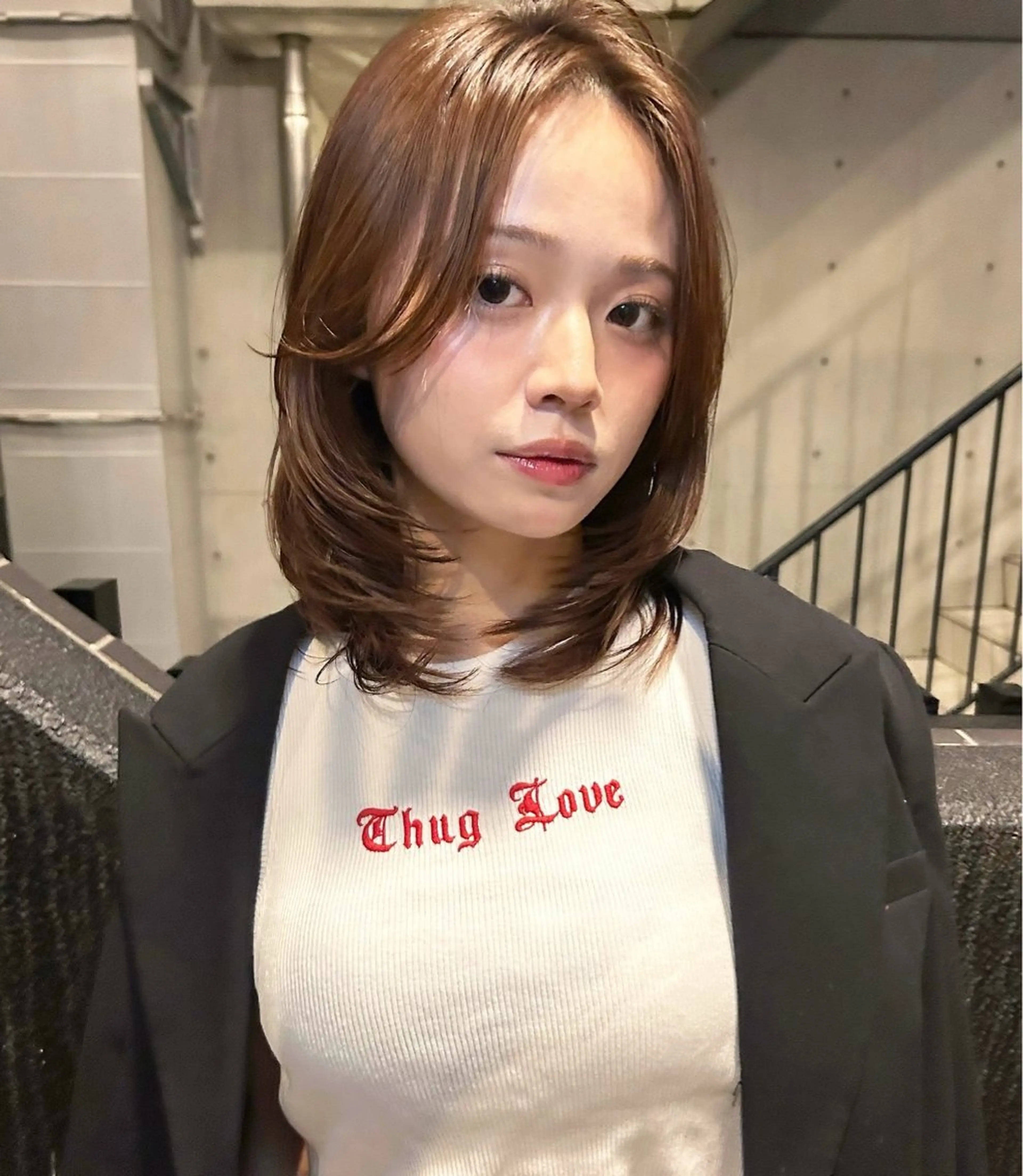 ミディアム カラー ヘアカラー トリートメント ヘアセット 似合わせ🤍透け感 カラー/ハイトーンのヘアスタイル