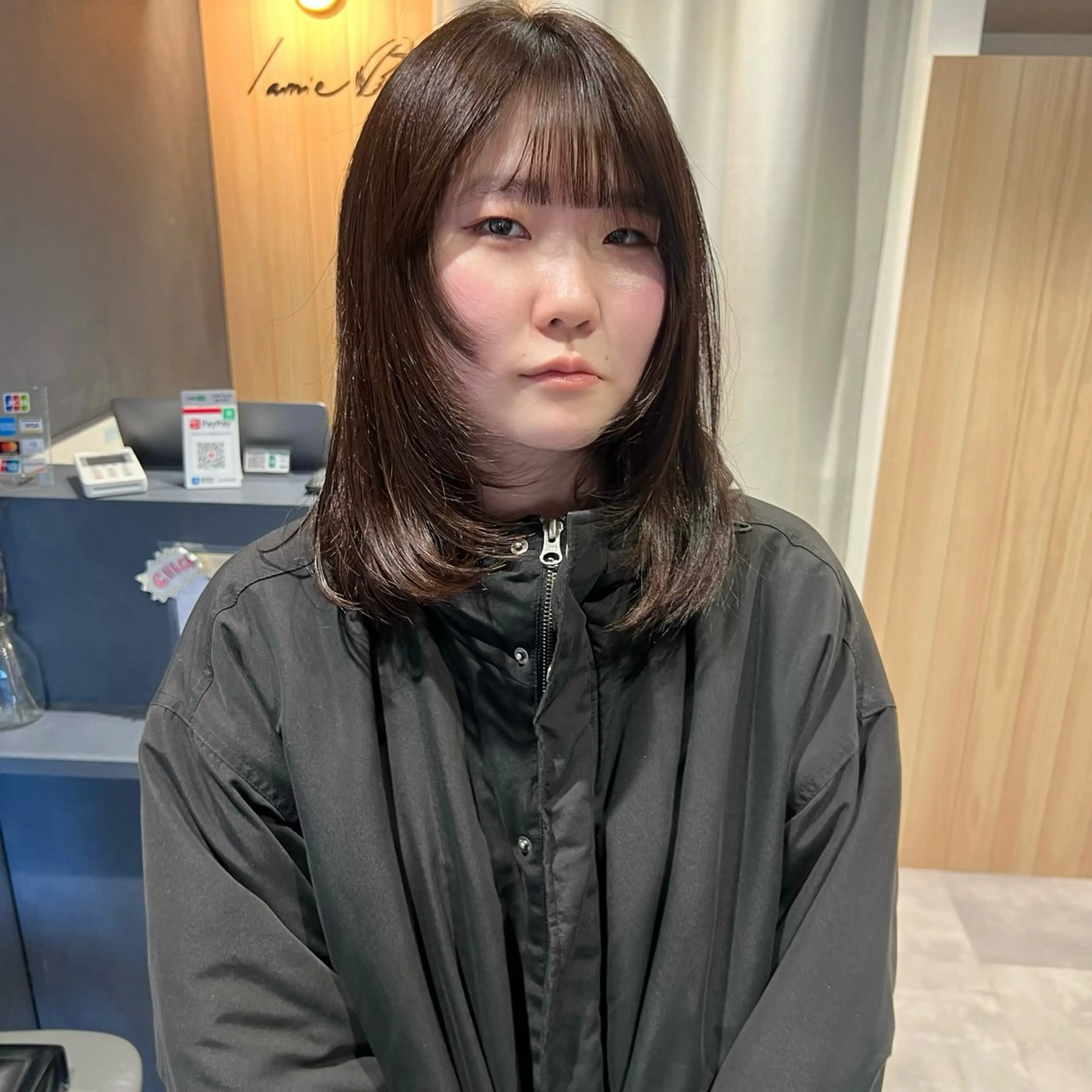 セミロング 顔まわりレイヤー レイヤーカット カット AI TOKYO　S所属・mizuki 【韓国レイヤー】のヘアスタイル