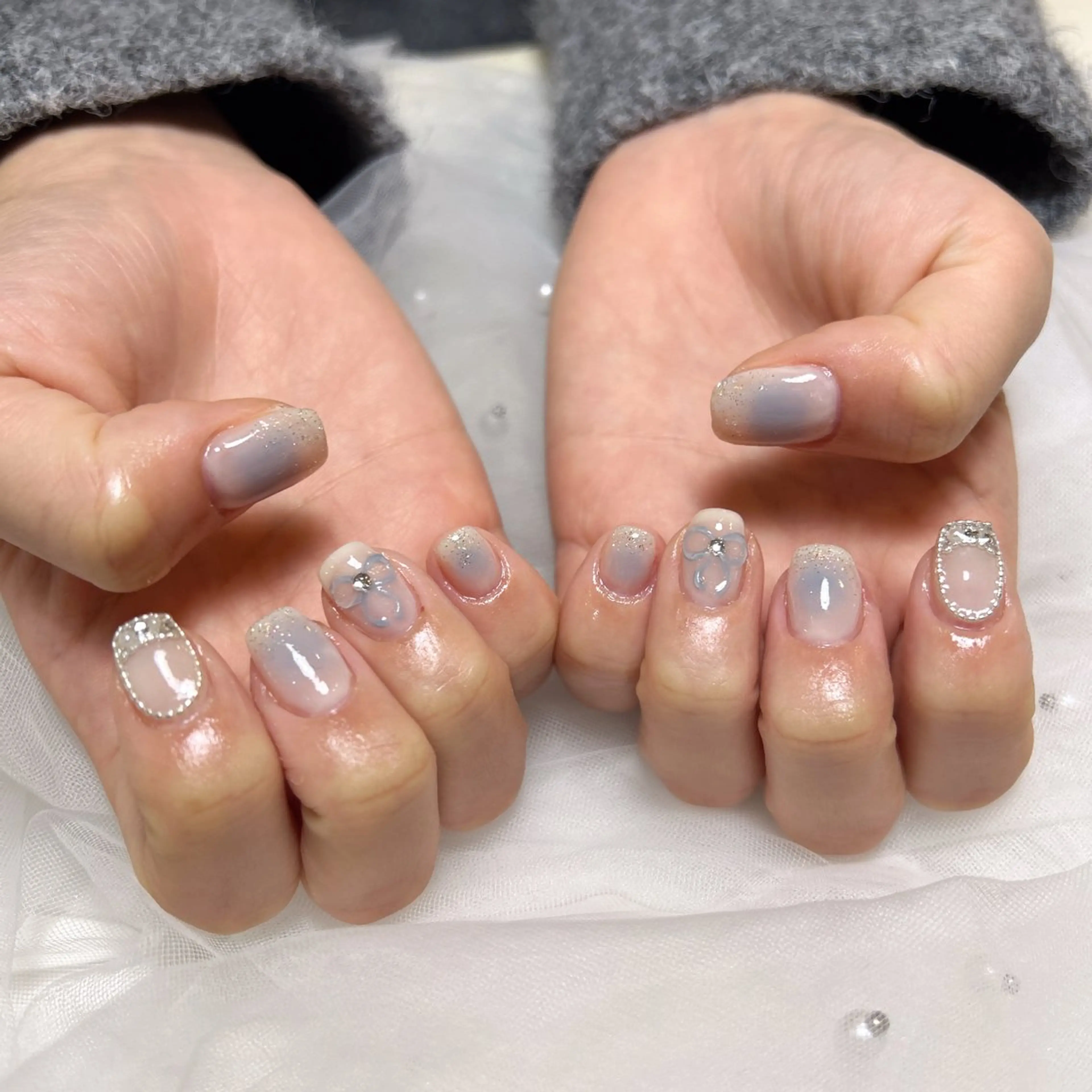 ネイル チークネイル ぷっくりネイル リボン EmaNail天満橋店所属・EmaNail Risaのネイルデザイン
