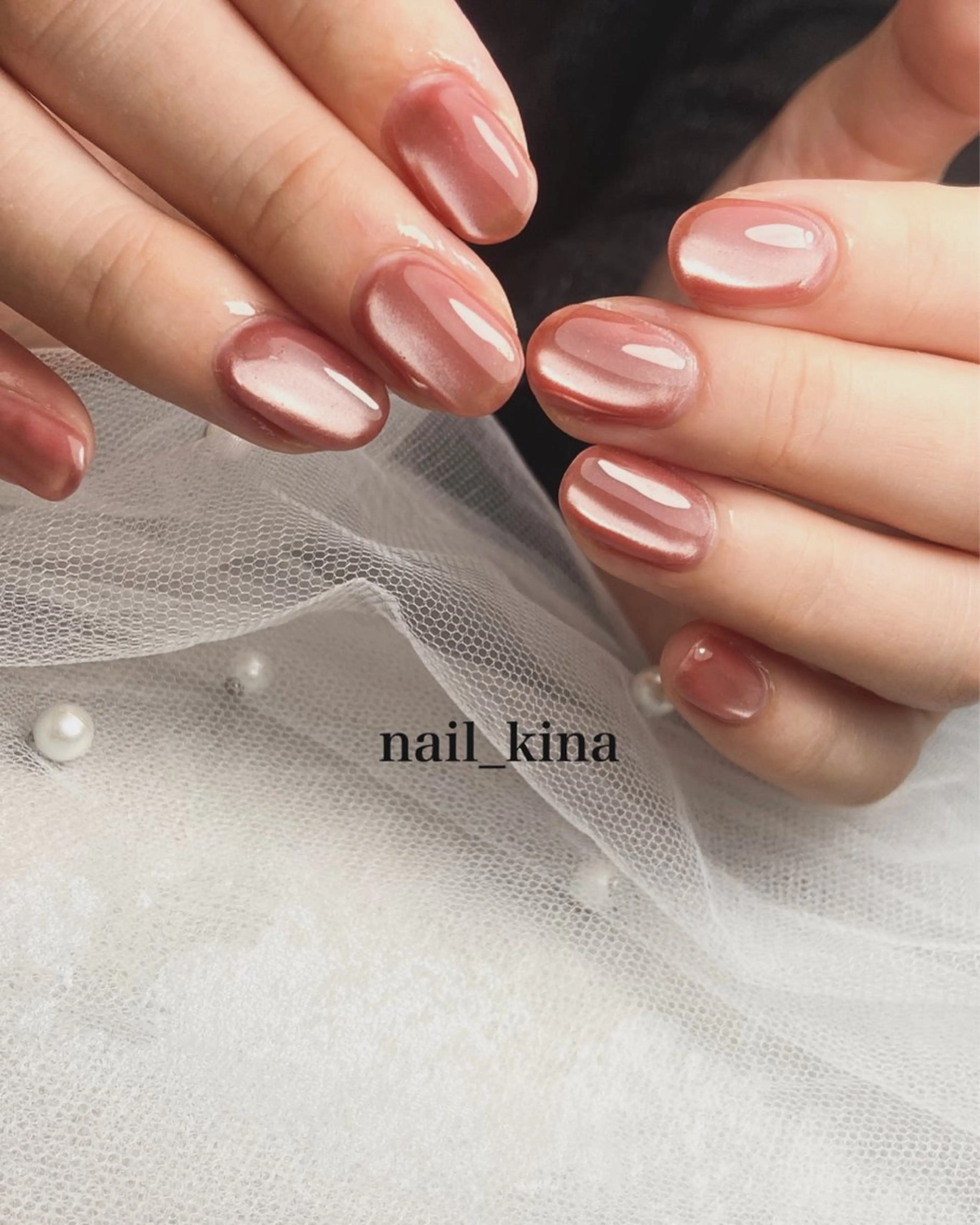 ネイル マグネットネイル マグネットワンカラー ワンカラーネイル ハンドネイル nail_ kinaのネイルデザイン