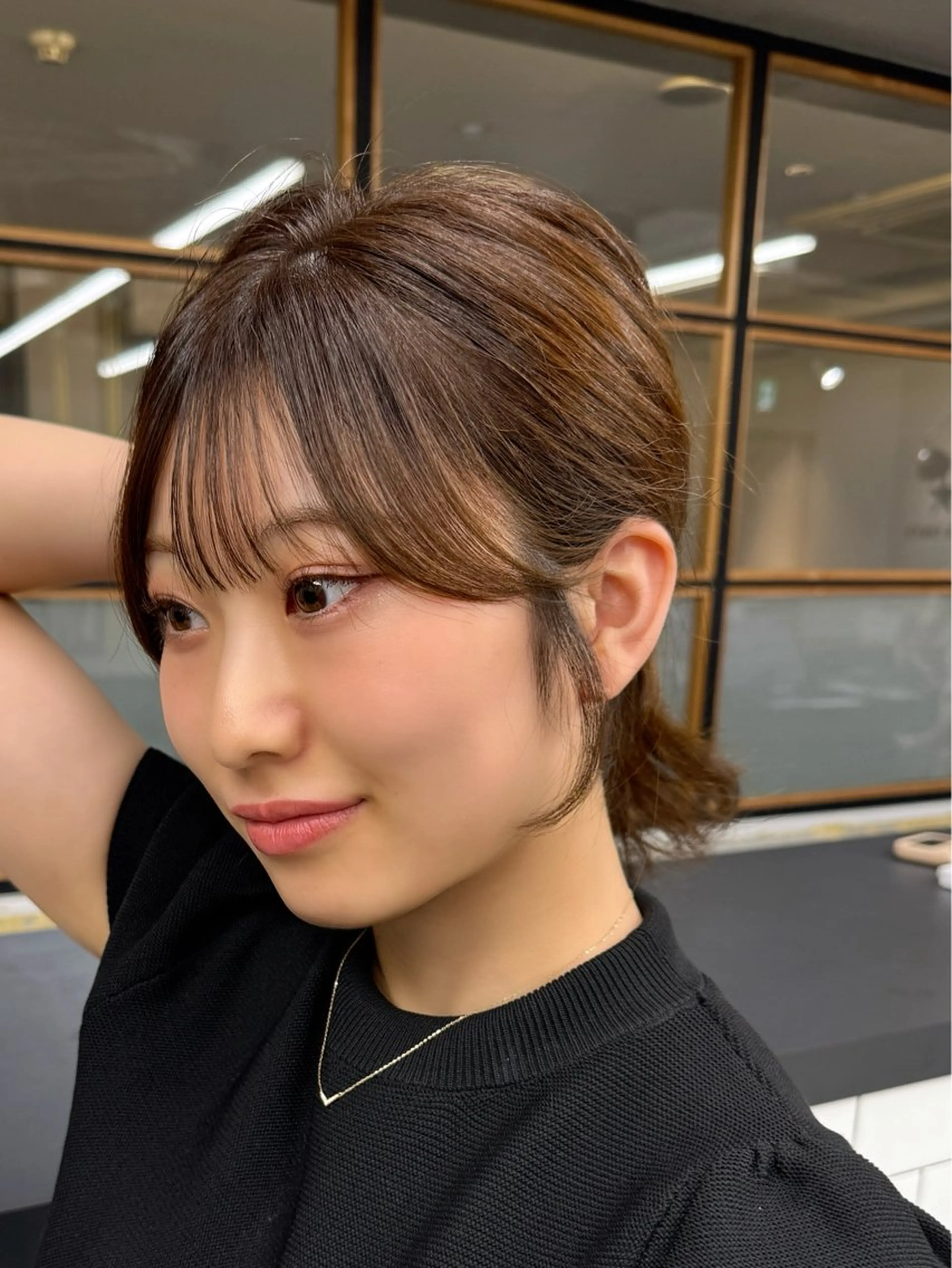 セミロング ヘアアレンジ 💗韓国ヘア/透明感 💗若菜あいこのヘアスタイル