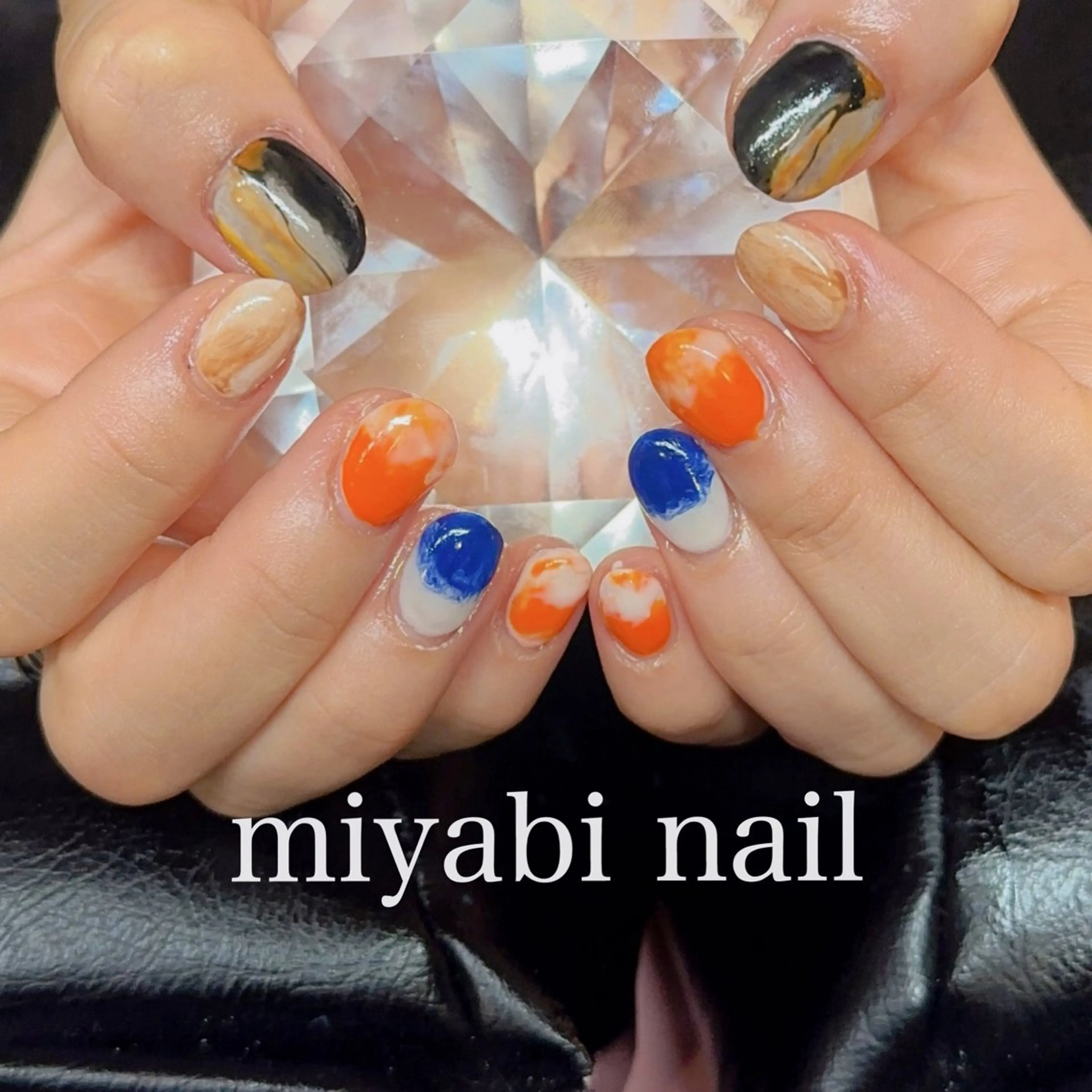 ネイル アートネイル ジェルネイル ミラーネイル 持ち込み ニュアンスネイル ハンドネイル miyabi nail 桂川駅近くのネイルデザイン