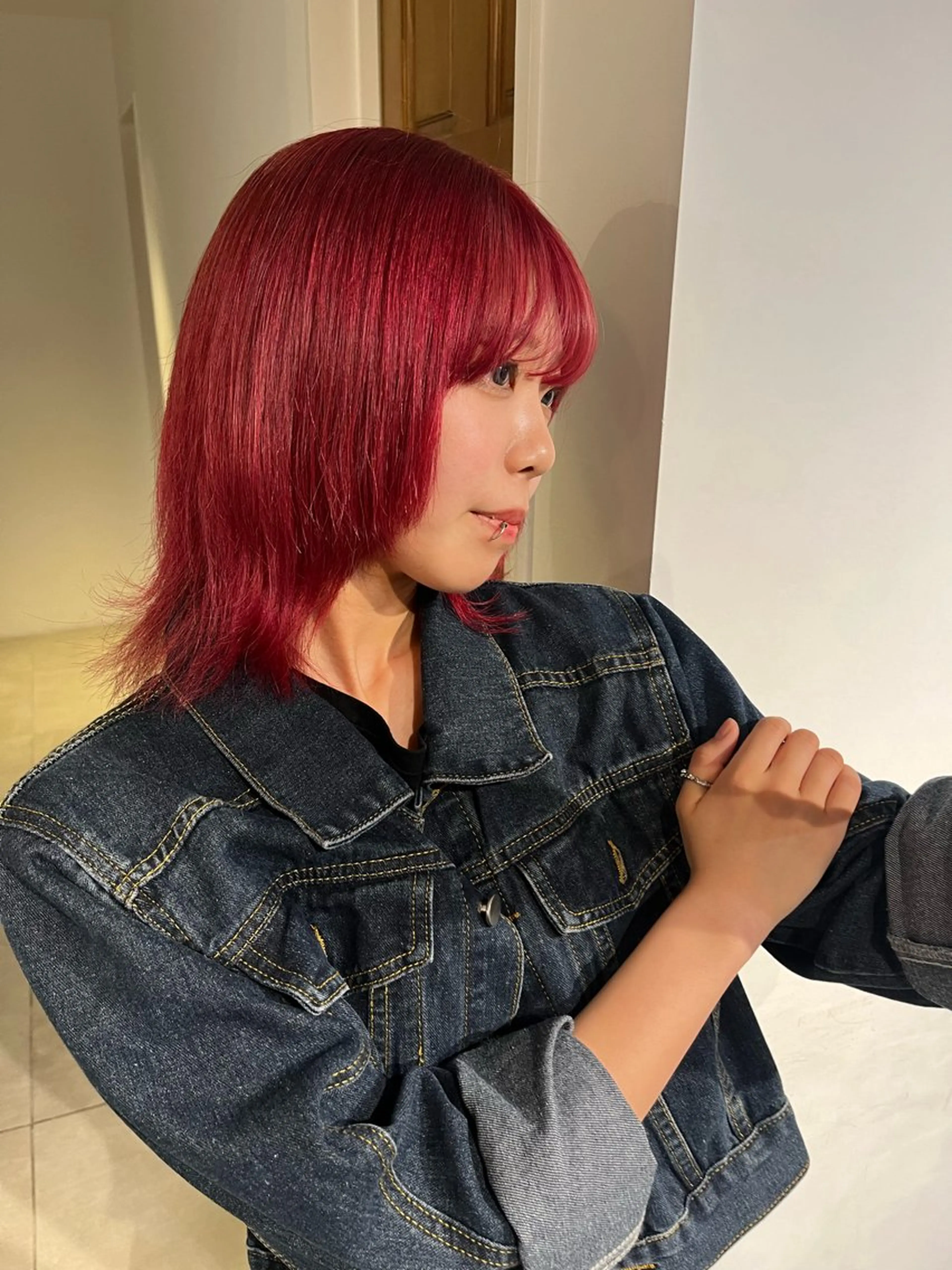 ミディアム カラー ヘアカラー 韓国ヘア・ 艶カラーさおり💟のヘアスタイル