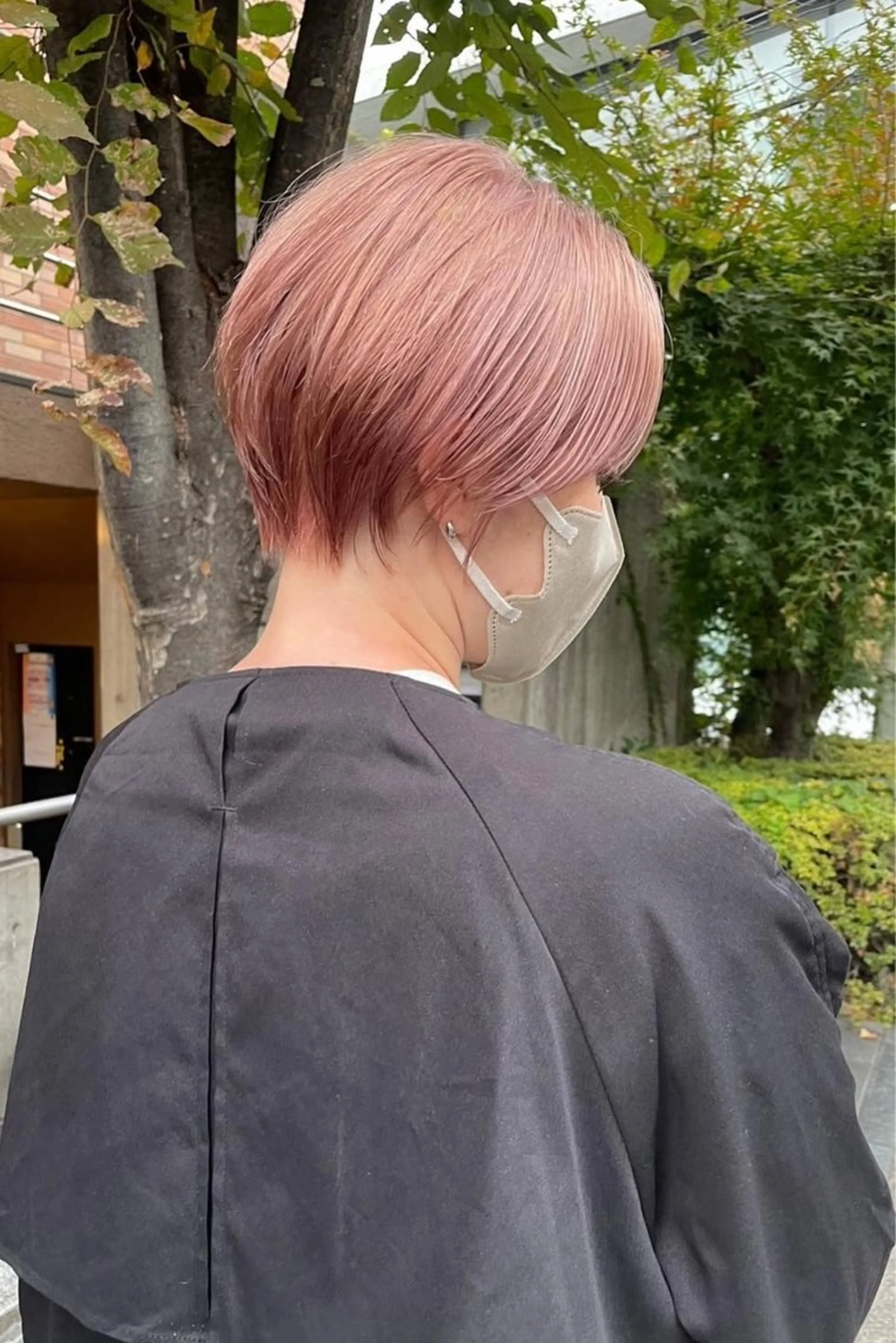 ミディアム カラー パーマ ヘアアレンジ メンズ キッズ ベージュカラー ピンクカラー ピンクベージュ 栄💗メンズパーマ｜ ハイトーン｜haruのヘアスタイル
