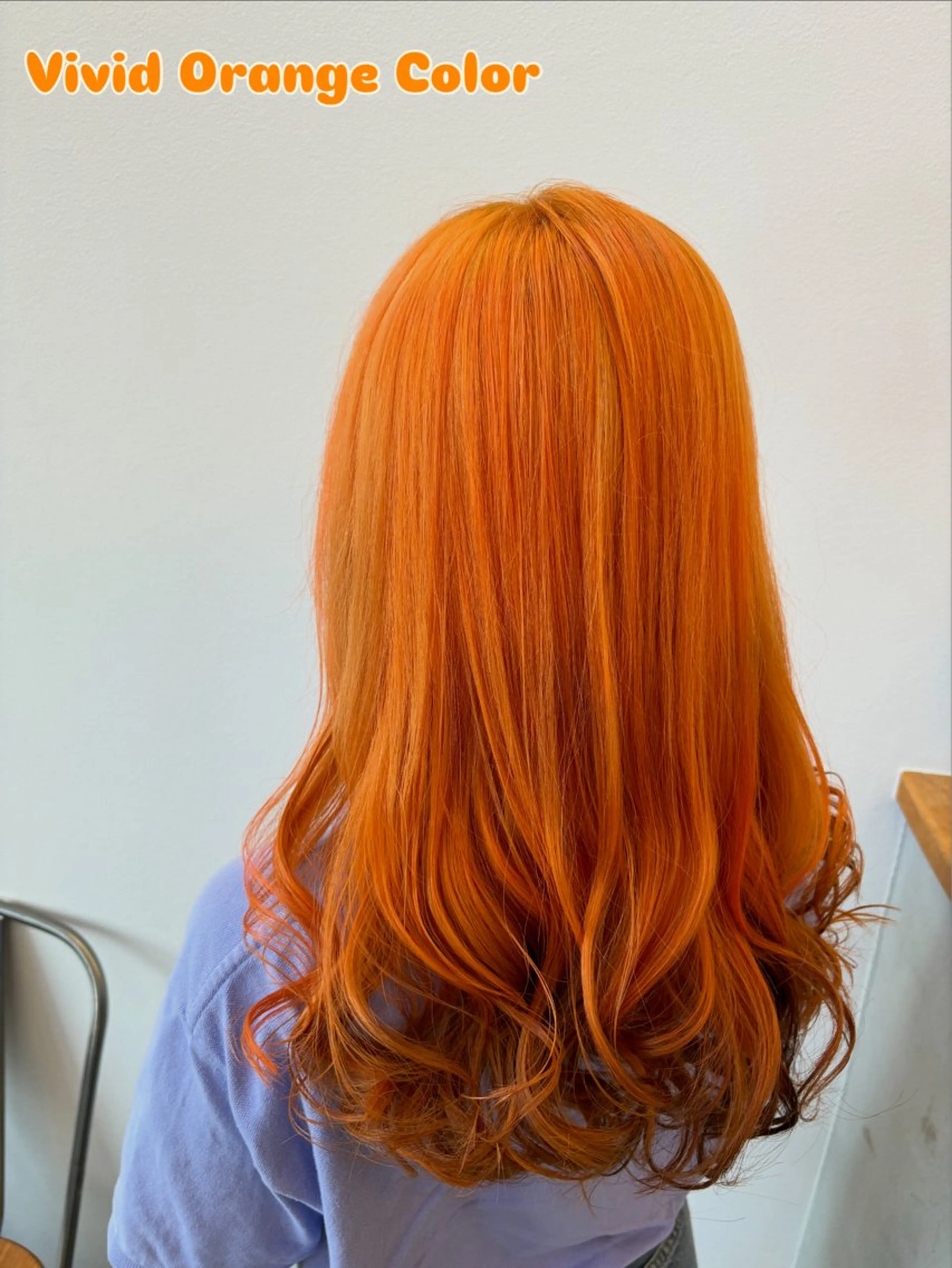 ロング カラー ブリーチ ハイトーンカラー オレンジ ヘアカラー トリートメント 加藤 つばさのヘアスタイル