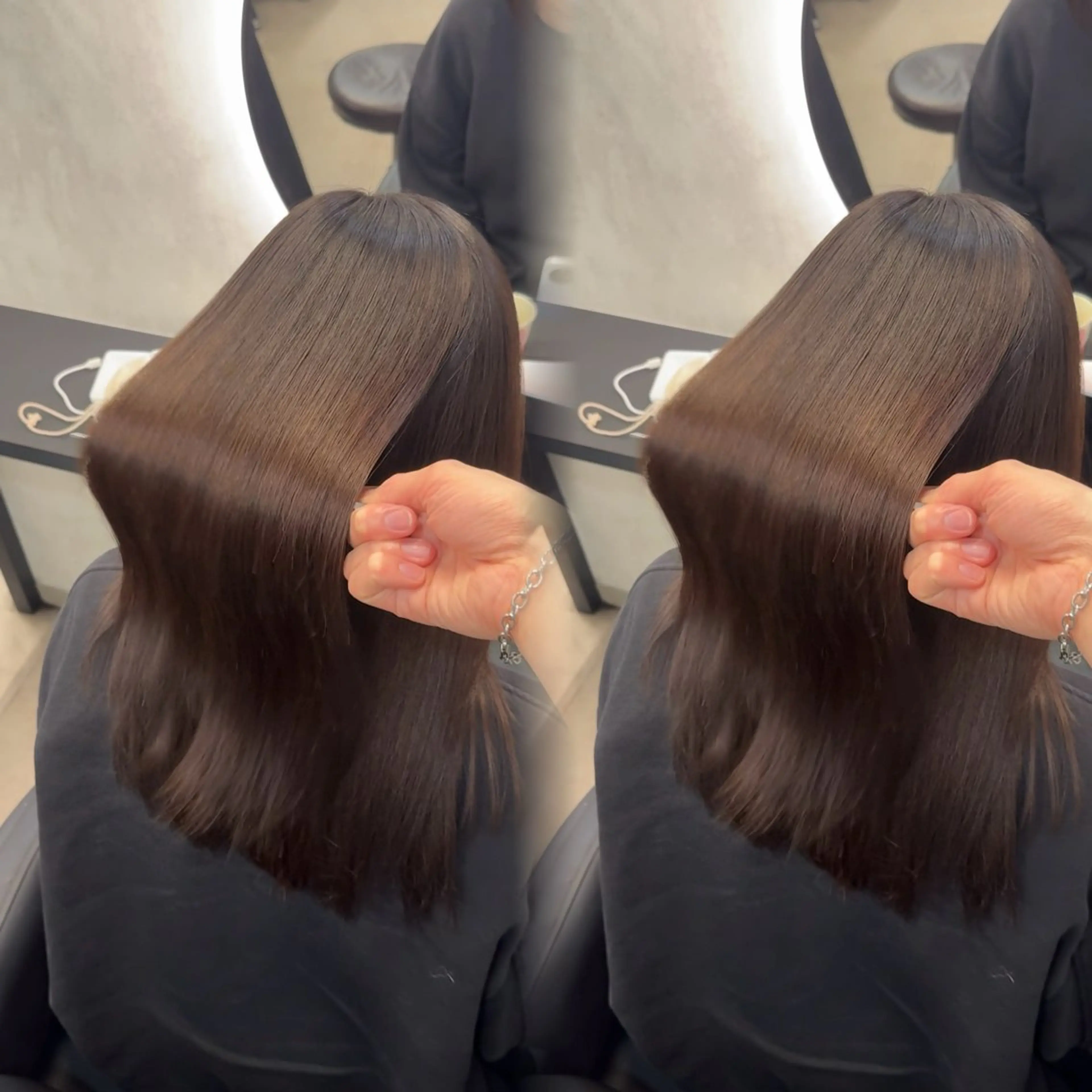 セミロング カラー ヘアアレンジ カット 縮毛矯正 トリートメント 新宿 /髪質改善/ 縮毛矯正/ヒュウガのヘアスタイル