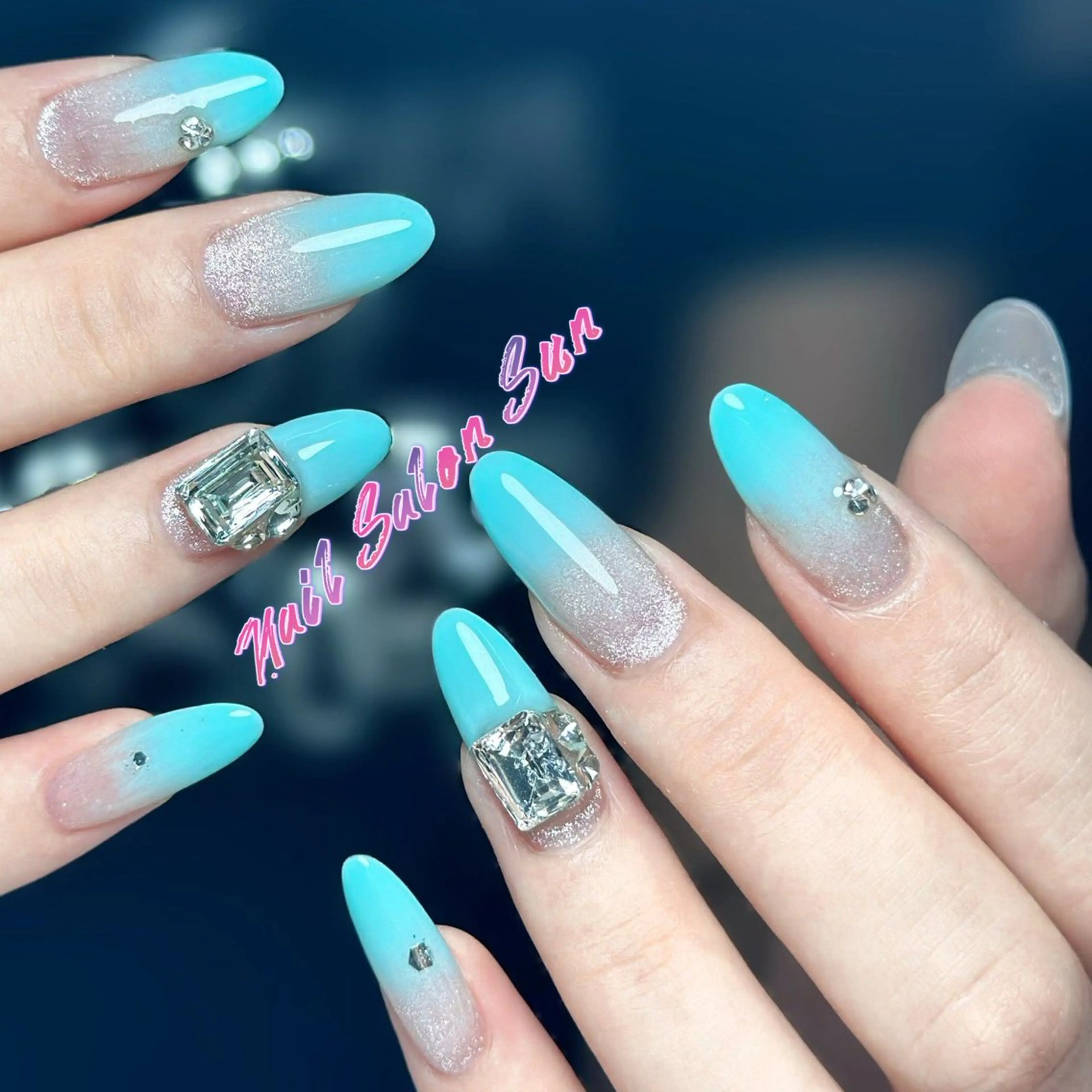 ネイル グラデーション マグネットネイル ハンドネイル Sun Nail サン ネイルサロンのネイルデザイン