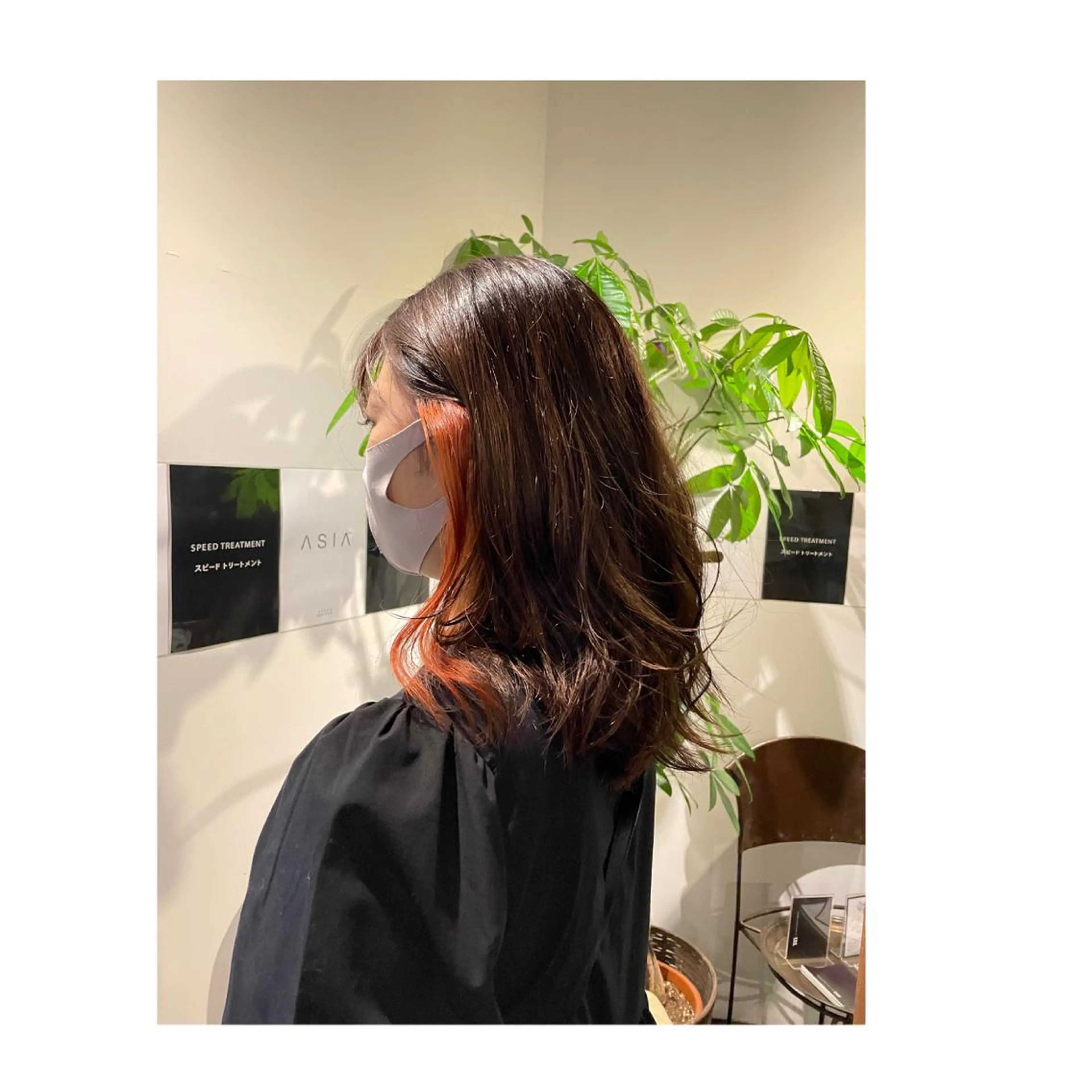 ミディアム カラー パーマ オレンジ eight所属・丸山 甲斐のヘアスタイル