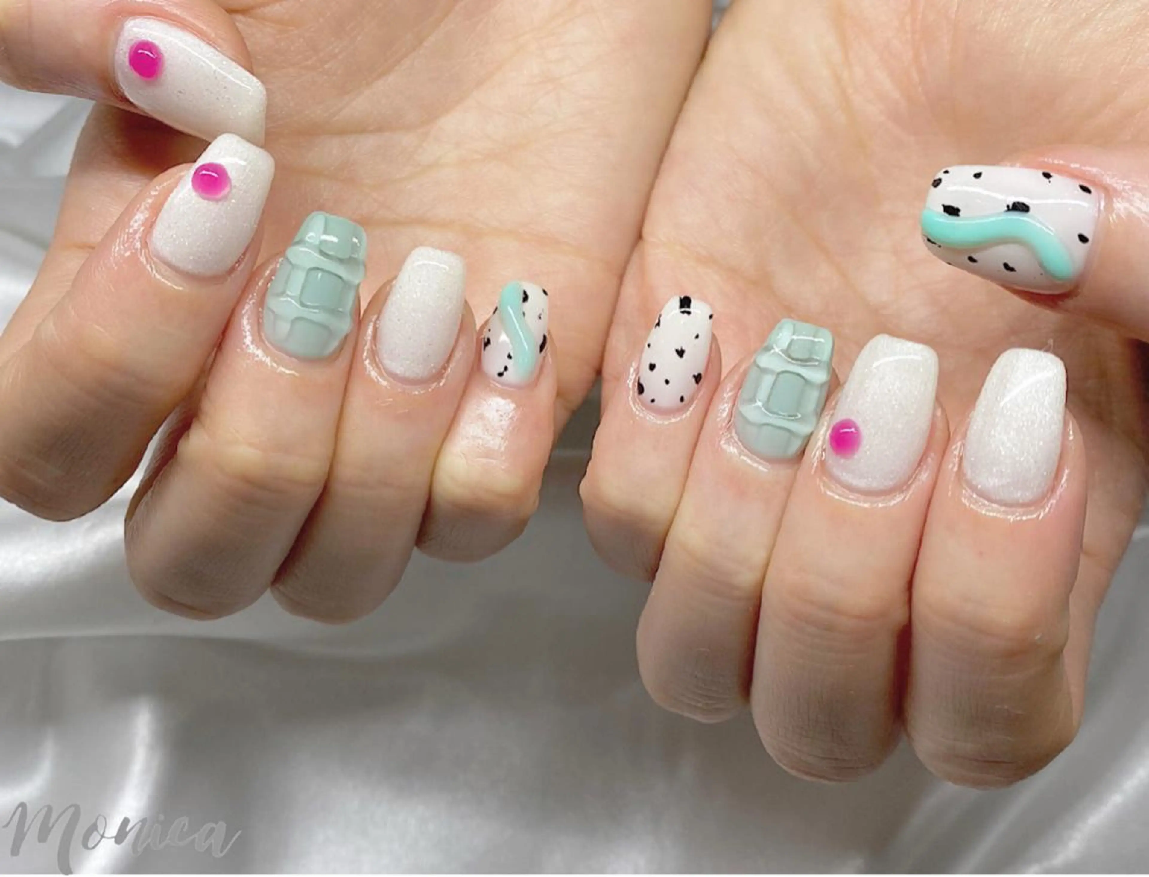 ネイル アートネイル フレンチネイル ジェルネイル マグネットネイル 持ち込み ハンドネイル nailsalon MONICAのネイルデザイン